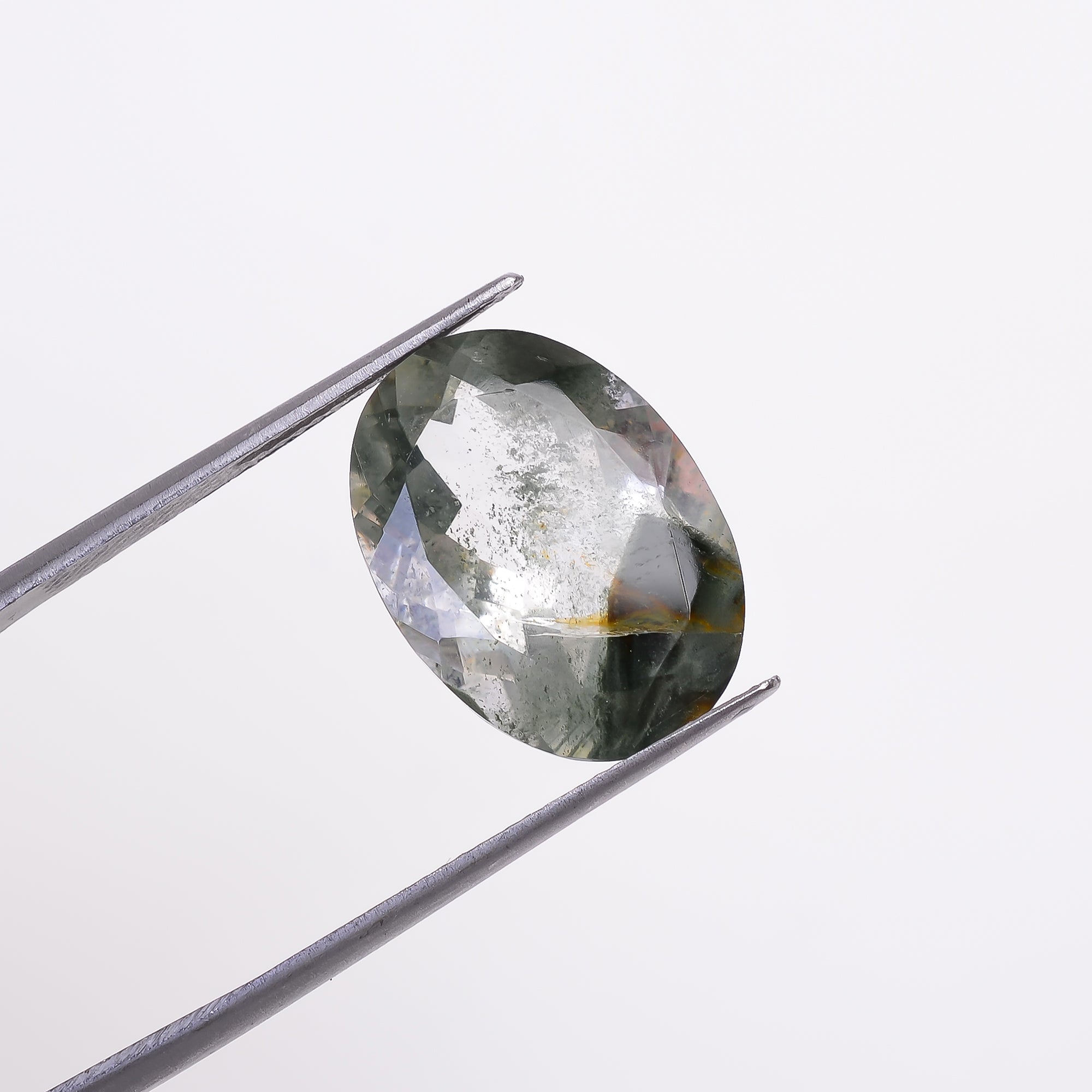 Green Phantom Quartz Oval Shape Cut Stone Loose Gemstone For Making Jewelry 9.5 Ct. 17X12X7 mm Y-9391