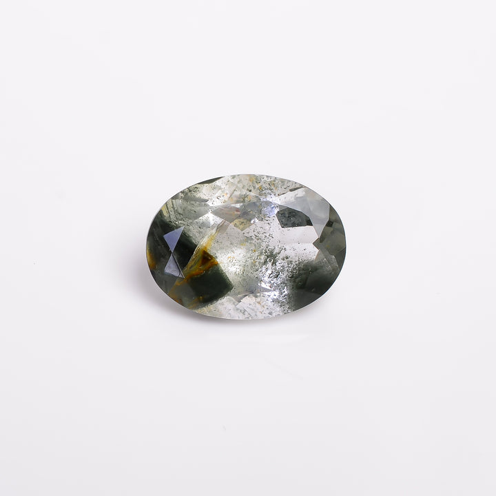 Green Phantom Quartz Oval Shape Cut Stone Loose Gemstone For Making Jewelry 9.5 Ct. 17X12X7 mm Y-9391