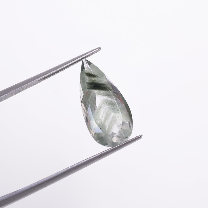 Green Phantom Quartz Pear Shape Cut Stone Loose Gemstone For Making Jewelry 4 Ct. 16X8X5 mm Y-9392