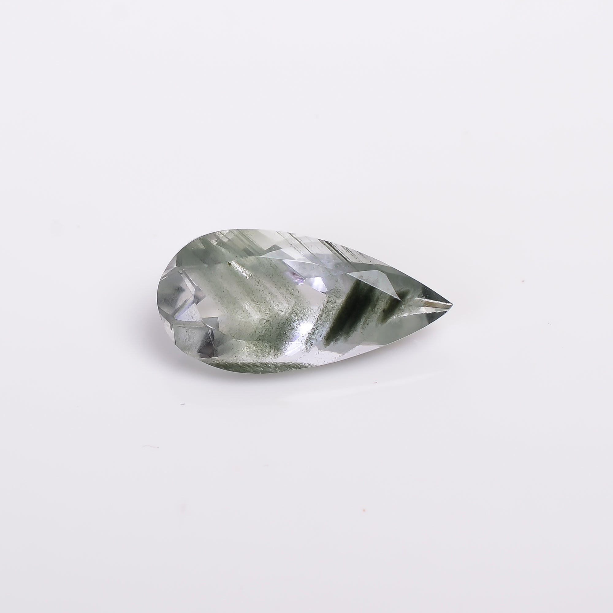 Green Phantom Quartz Pear Shape Cut Stone Loose Gemstone For Making Jewelry 4 Ct. 16X8X5 mm Y-9392