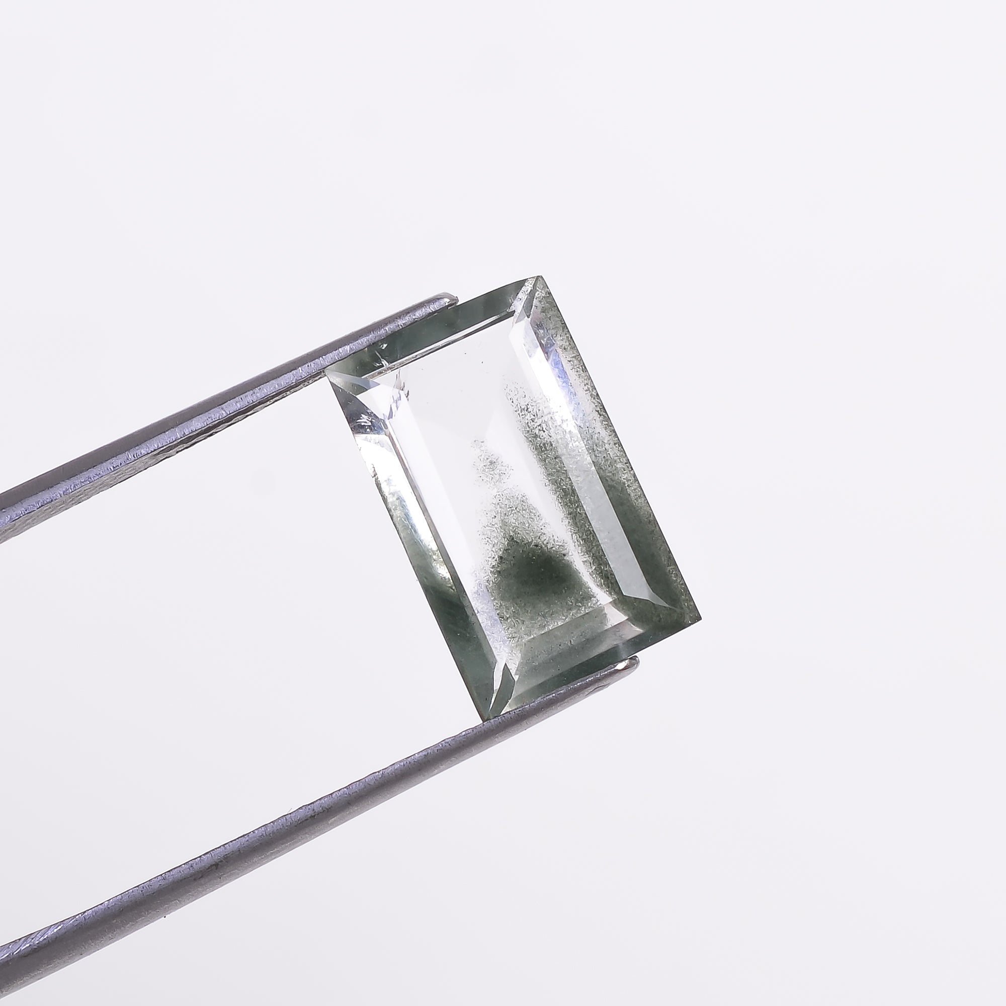 Green Phantom Quartz Rectangle Shape Cut Stone Loose Gemstone For Making Jewelry 4.5 Ct. 14X9X5 mm Y-9393