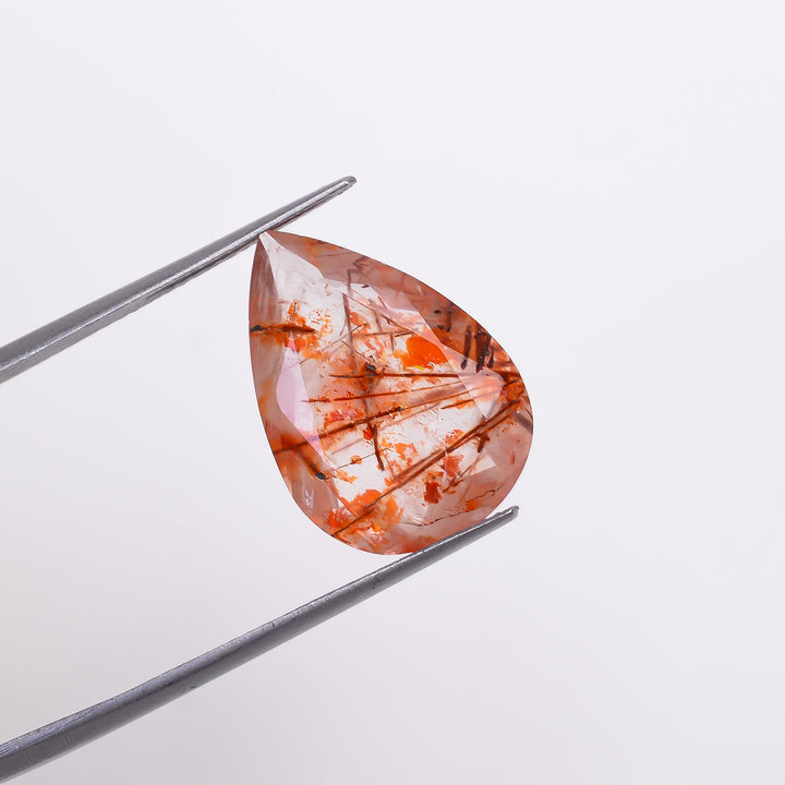 Quartz With Iron Inclusion Pear Shape Cut Stone Loose Gemstone For Making Jewelry 8.5 Ct. 18X13X6 mm Y-9402