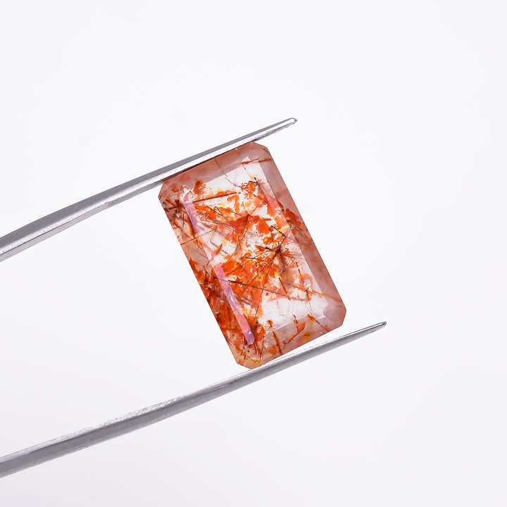 Quartz With Iron Inclusion Radiant Shape Cut Stone Loose Gemstone For Making Jewelry 14.5 Ct. 20X12X6 mm Y-9403