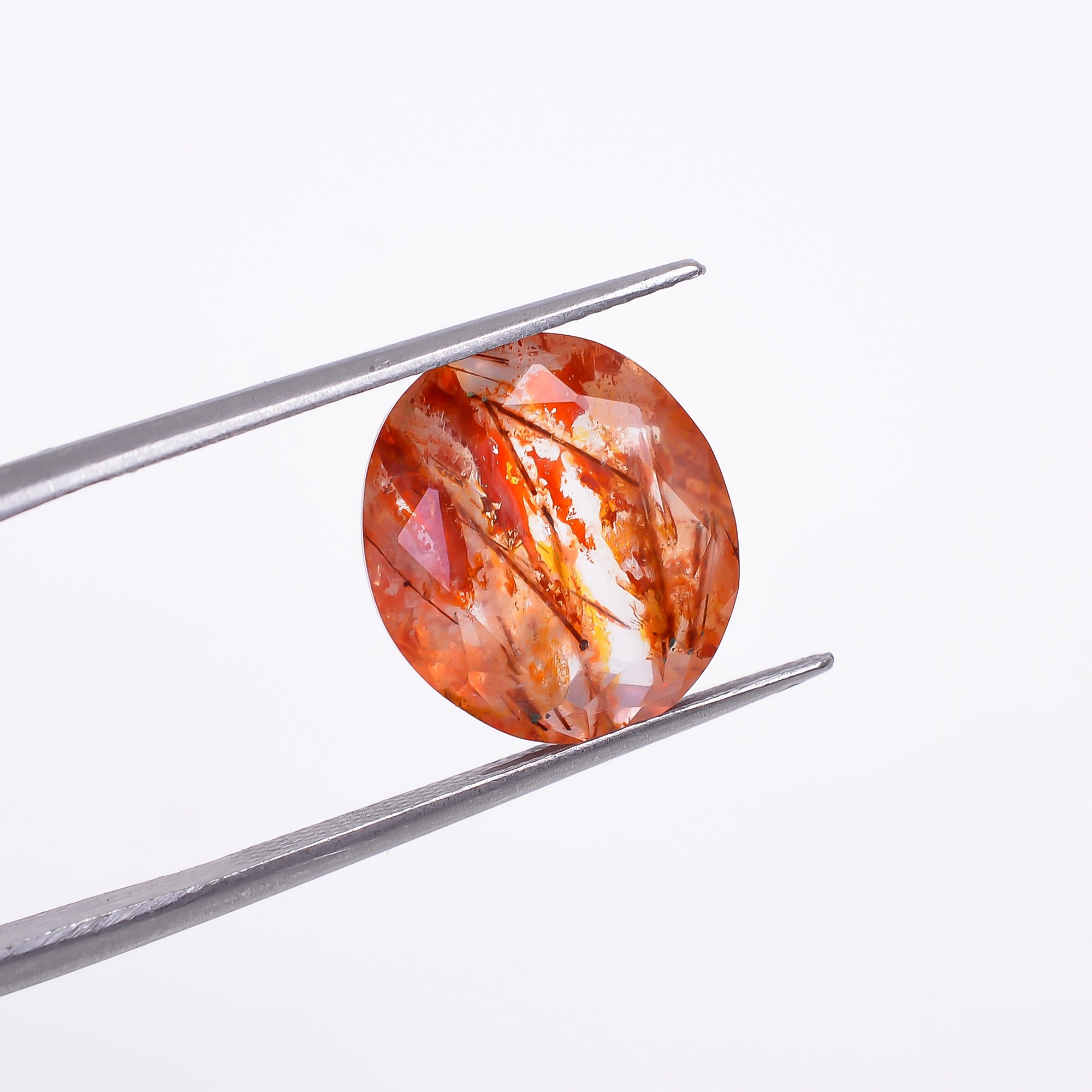 Quartz With Iron Inclusion Round Shape Cut Stone Loose Gemstone For Making Jewelry 6 Ct. 13X12X6 mm Y-9405