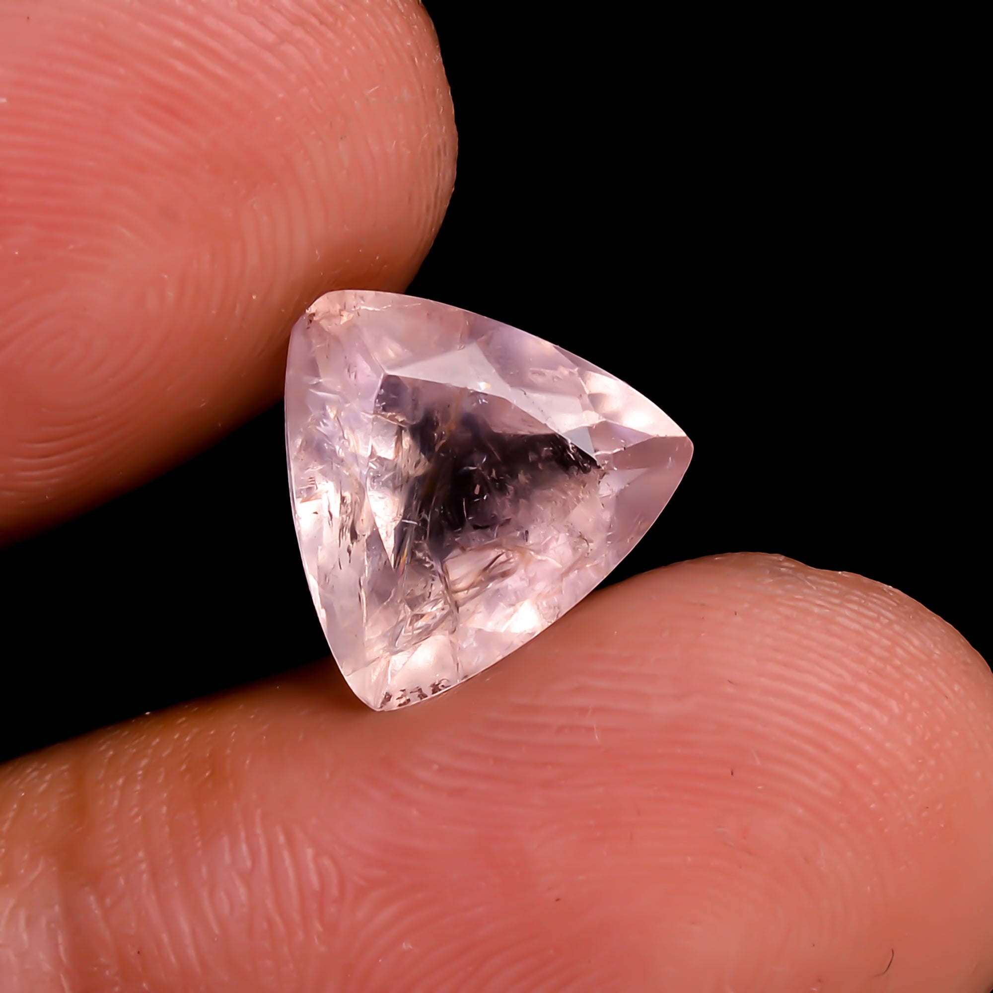 Morganite Triangle Shape Cut stone For Making Jewelry 3 Ct. 10X10X6 mm Y-9519