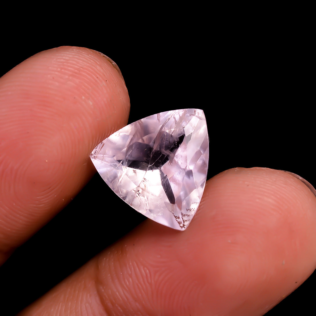 Morganite Triangle Shape Cut stone For Making Jewelry 5 Ct. 12X11X6 mm Y-9522