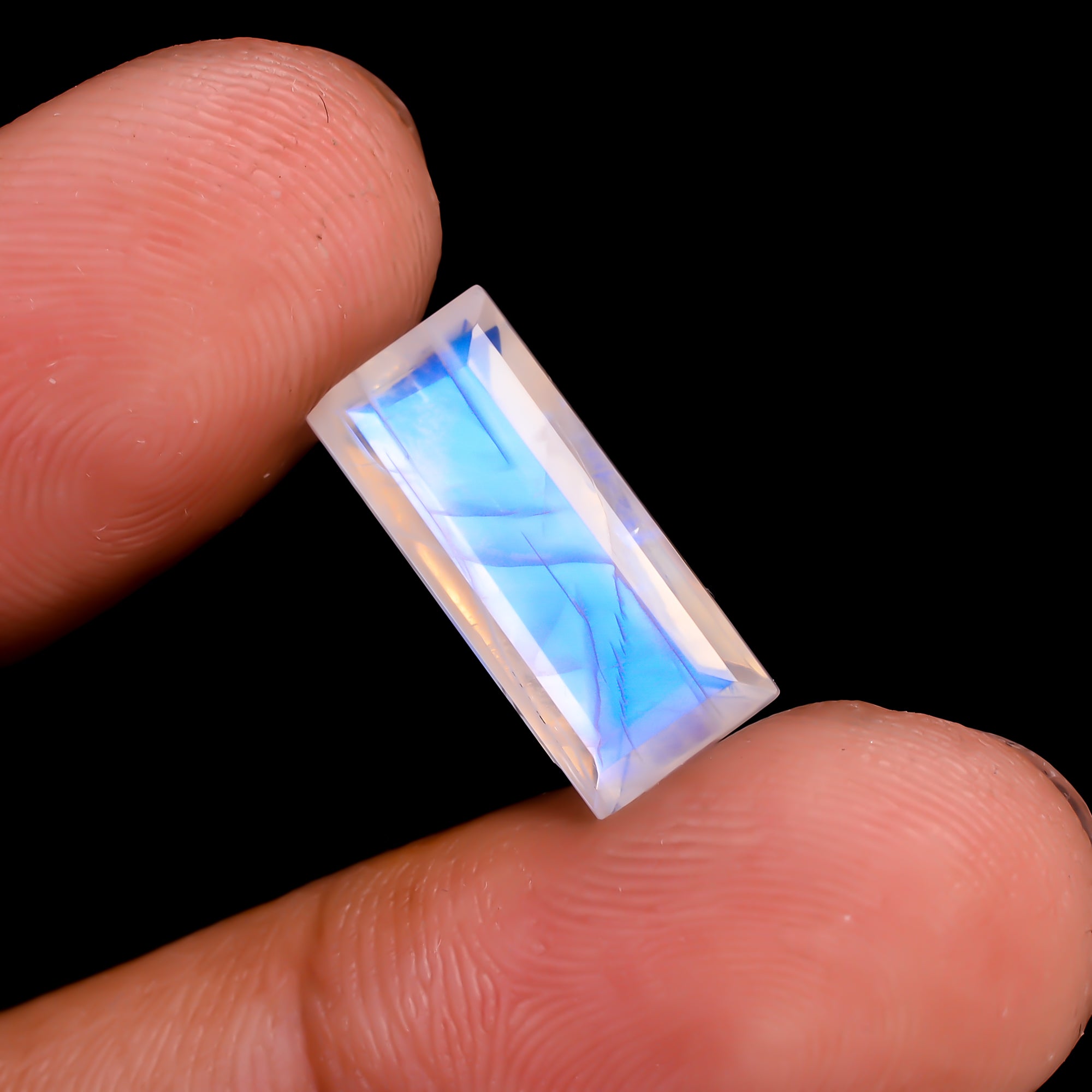 Rainbow Moonstone Radiant Shape Cut stone For Making Jewelry 4.5 Ct. 16X7X5 mm Y-9545