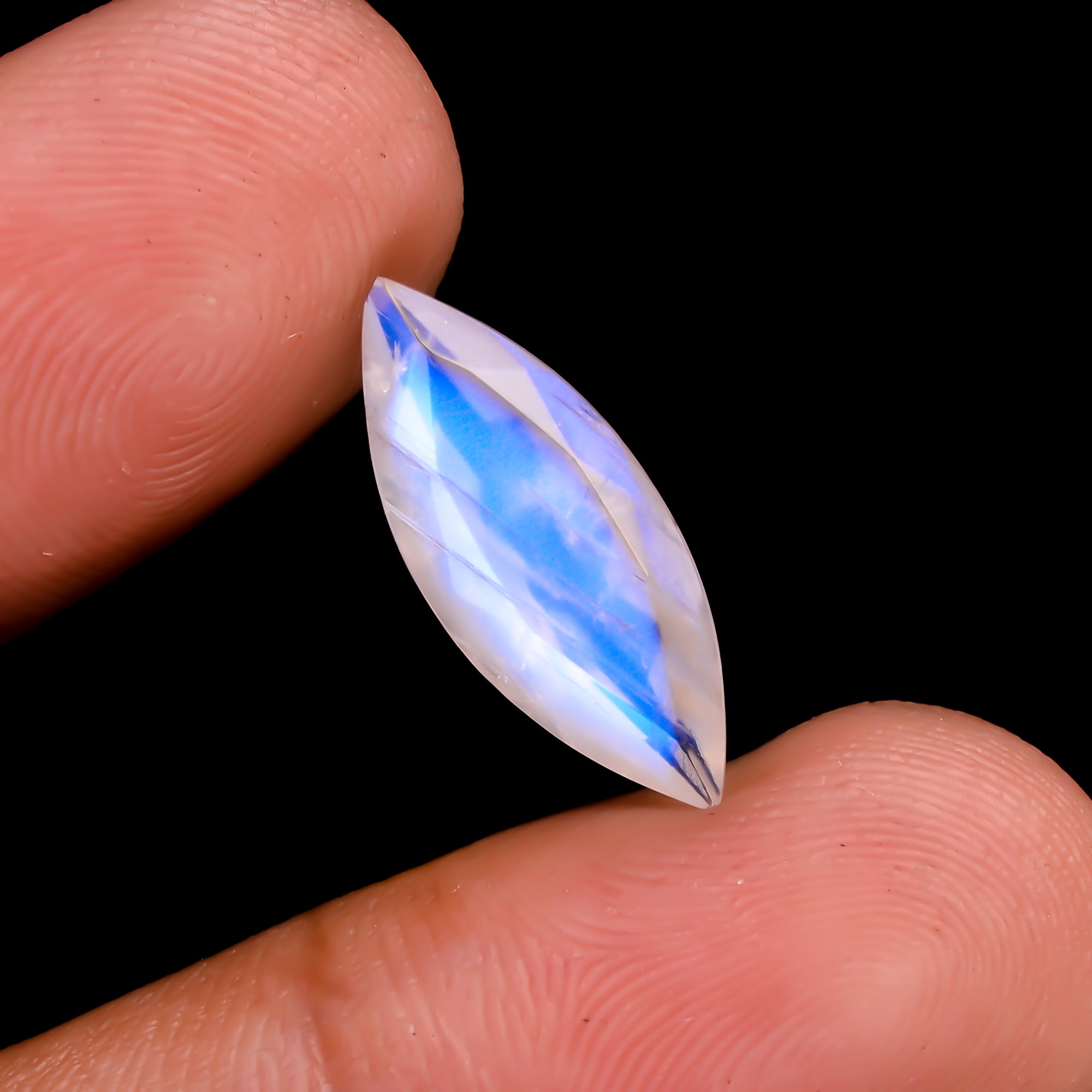 Rainbow Moonstone Marquise Shape Cut stone For Making Jewelry 3.5 Ct. 18X7X5 mm Y-9551