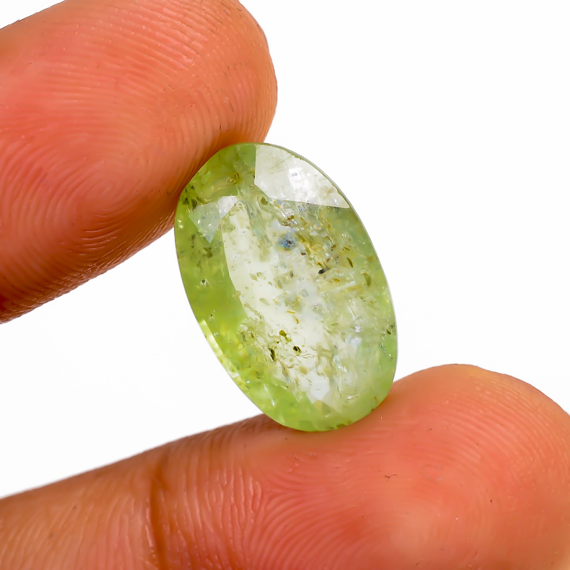 Green Kyanite Oval Shape Cut stone For Making Jewelry 7.5 Ct. 17X10X5 mm Y-9565