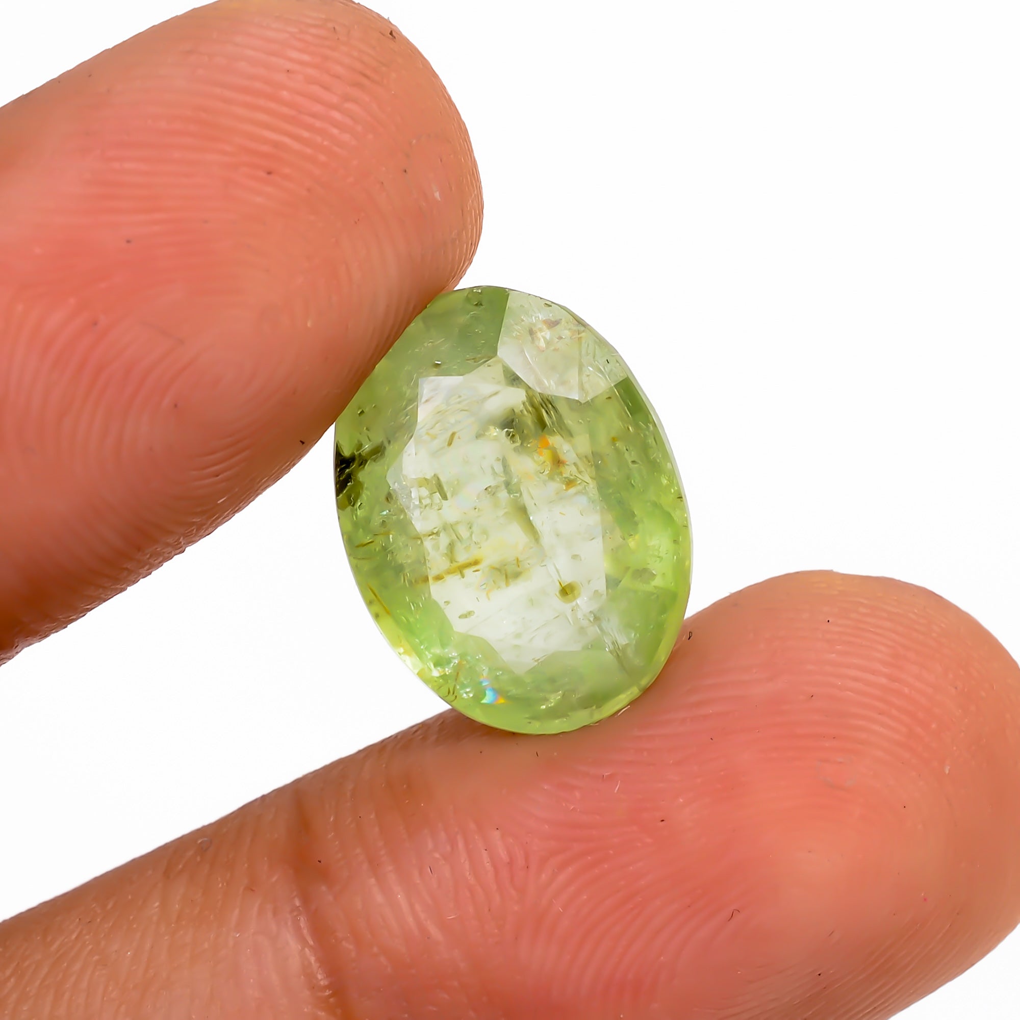 Green Kyanite Oval Shape Cut stone For Making Jewelry 7.5 Ct. 14X10X5 mm Y-9570