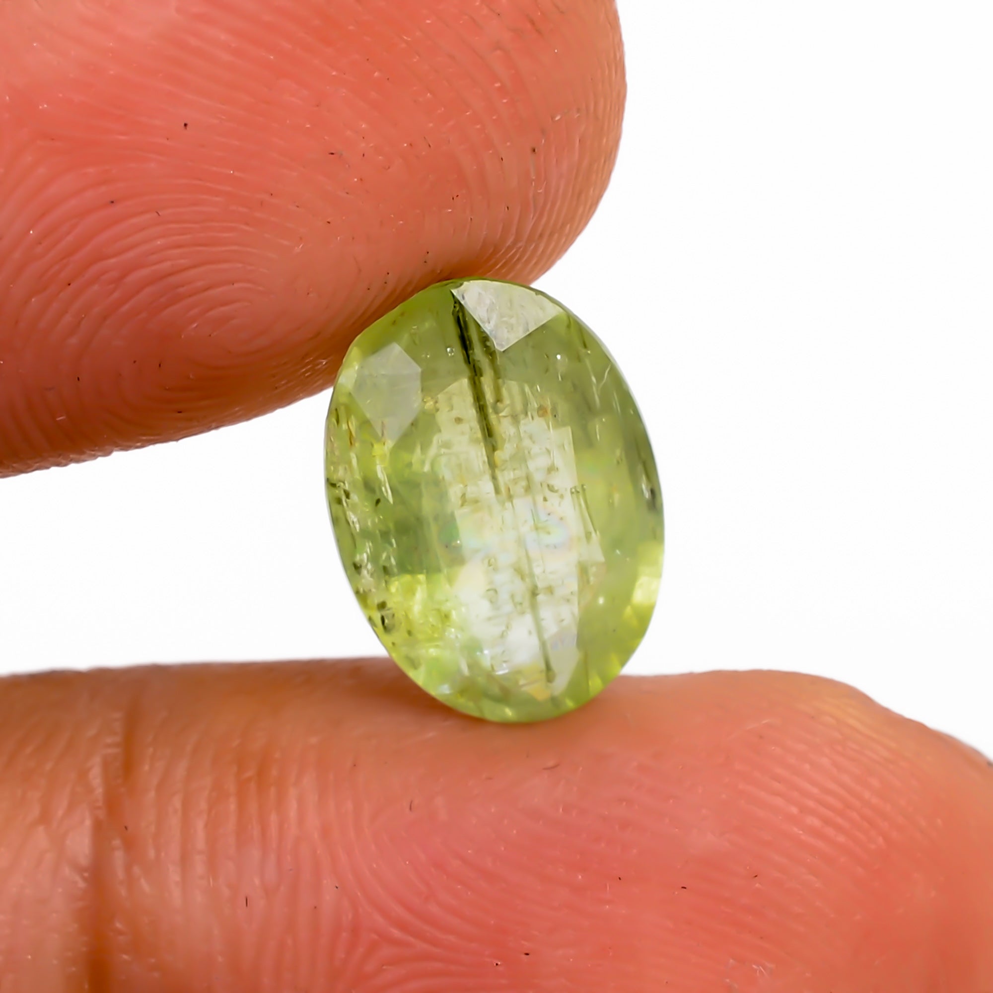 Green Kyanite Oval Shape Cut stone  For Making Jewelry 3 Ct. 11X8X4 mm Y-9574
