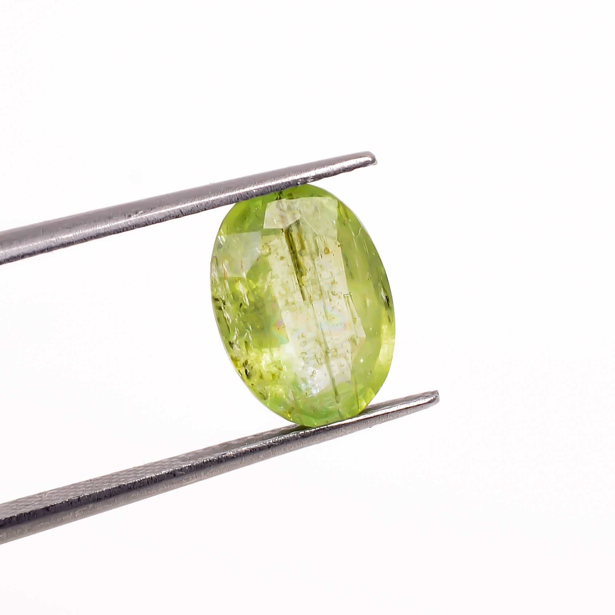 Green Kyanite Oval Shape Cut stone  For Making Jewelry 3 Ct. 11X8X4 mm Y-9574