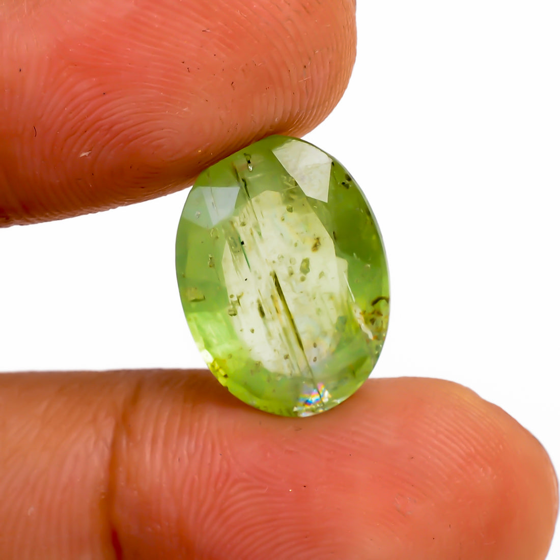 Green Kyanite Oval Shape Cut stone For Making Jewelry 7.5 Ct. 15X11X5 mm Y-9575