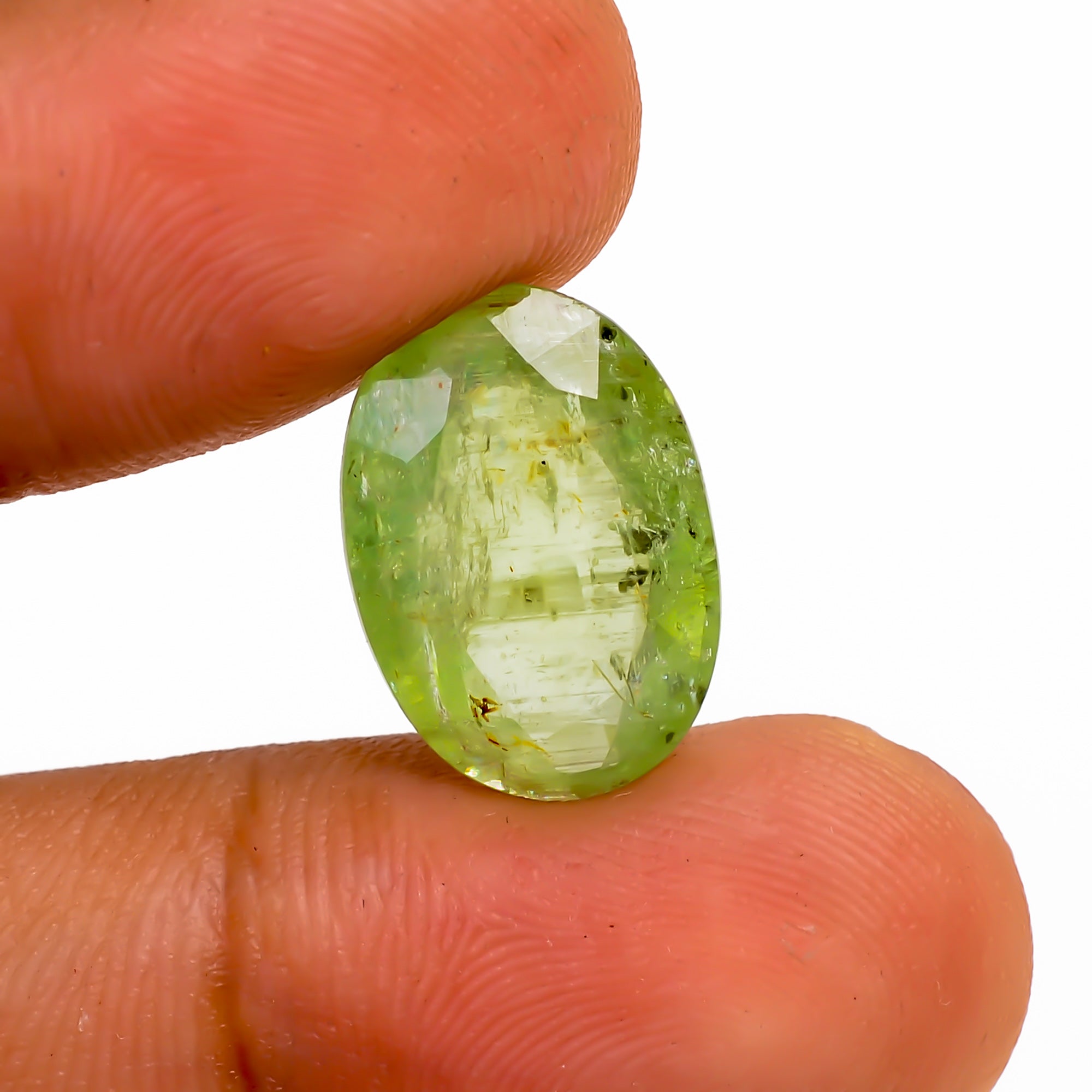 Green Kyanite Oval Shape Cut stone For Making Jewelry 7 Ct. 15X10X5 mm Y-9576