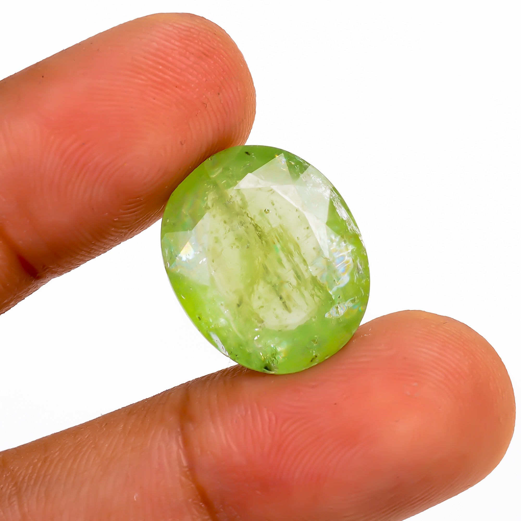Green Kyanite Oval Shape Cut stone For Making Jewelry 12 Ct. 17X14X6 mm Y-9579