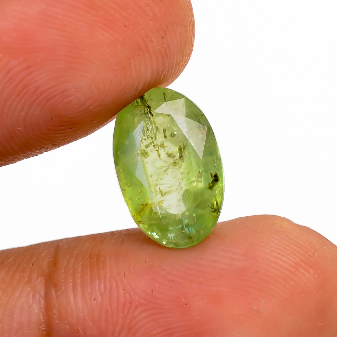 Green Kyanite Oval Shape Cut stone For Making Jewelry 4.5 Ct. 12X8X5 mm Y-9581