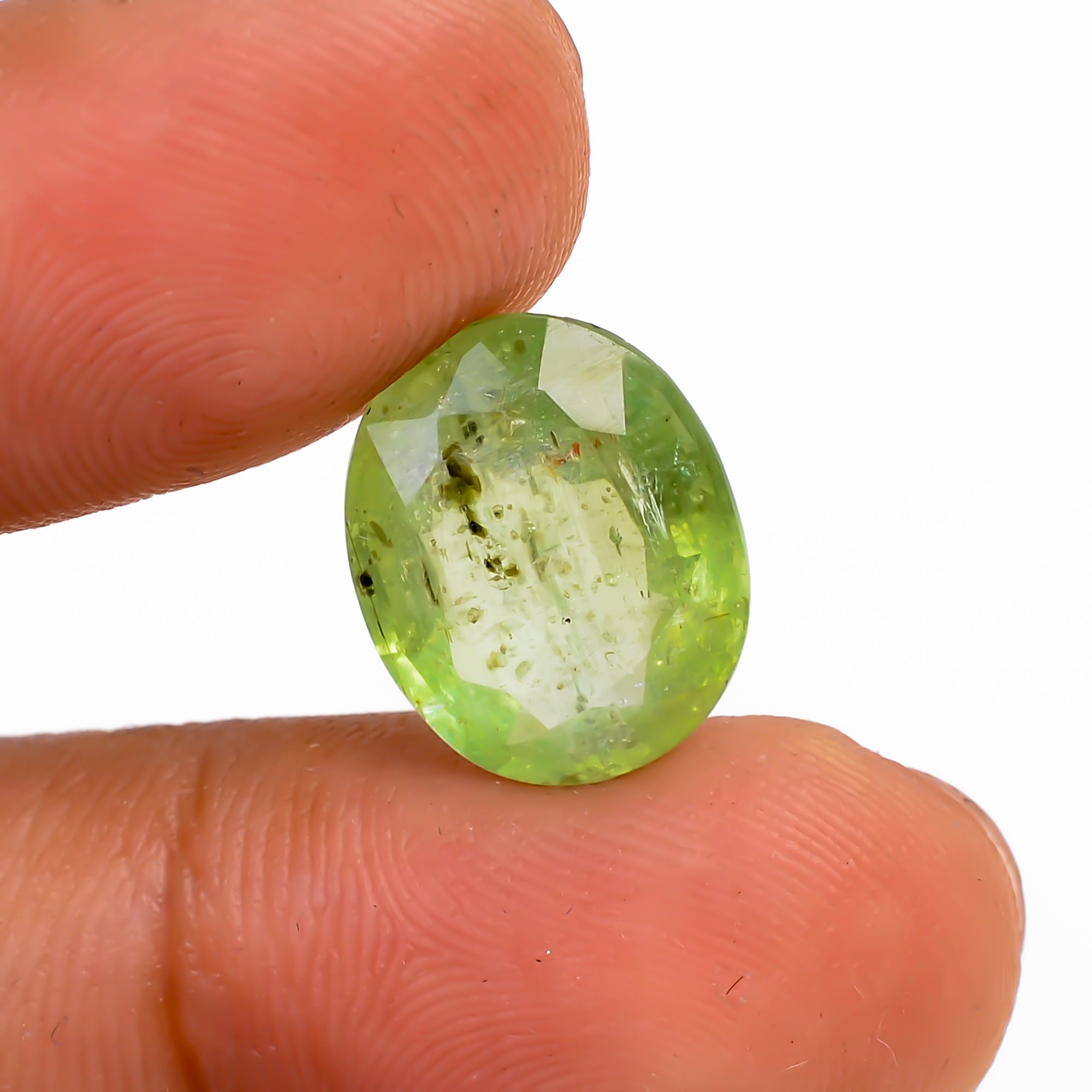 Green Kyanite Oval Shape Cut stone For Making Jewelry 6.5 Ct. 13X10X5 mm Y-9585