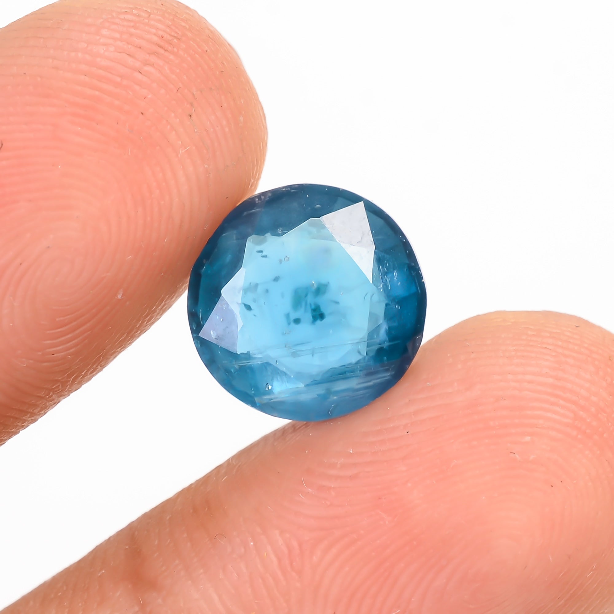Teal Green Kyanite Round Shape Cut stoneFor Making Jewelry 3.5 Ct. 10X10X4 mm Y-9586