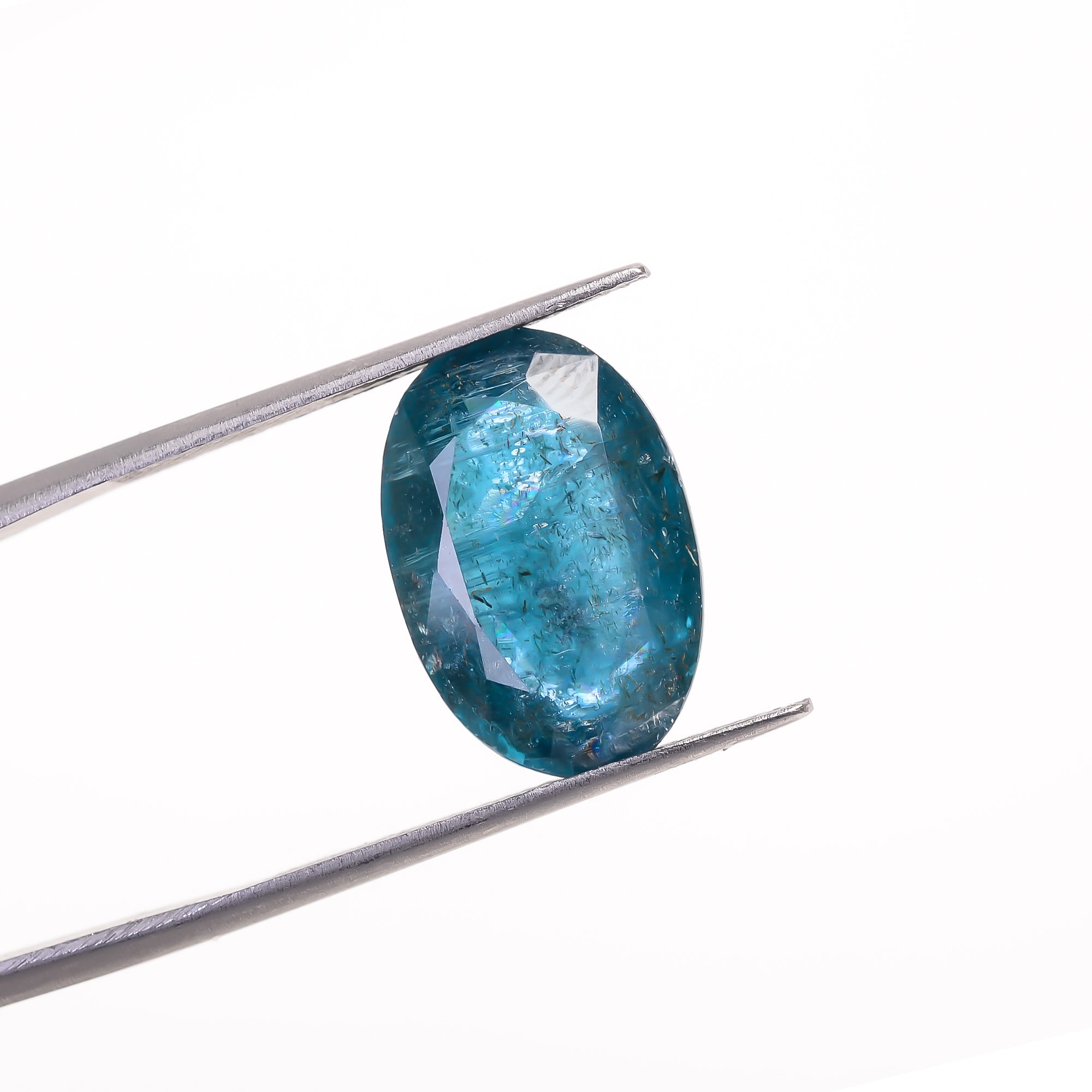 Teal Green Kyanite Oval Shape Cut stone For Making Jewelry 9.5 Ct. 16X10X5 mm Y-9589