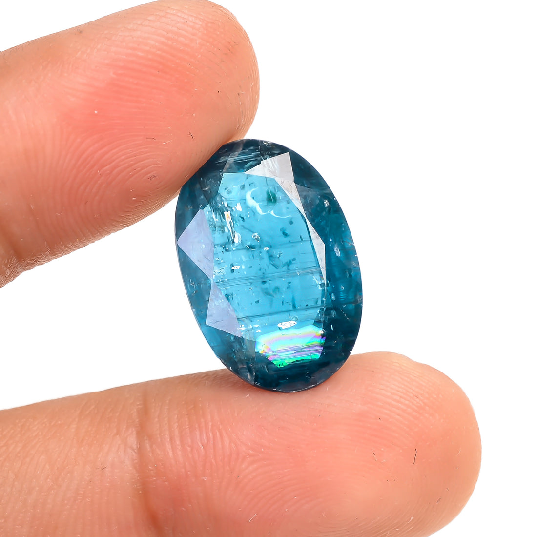 Teal Green Kyanite Oval Shape Cut stone For Making Jewelry 11 Ct. 17X12X5 mm Y-9590