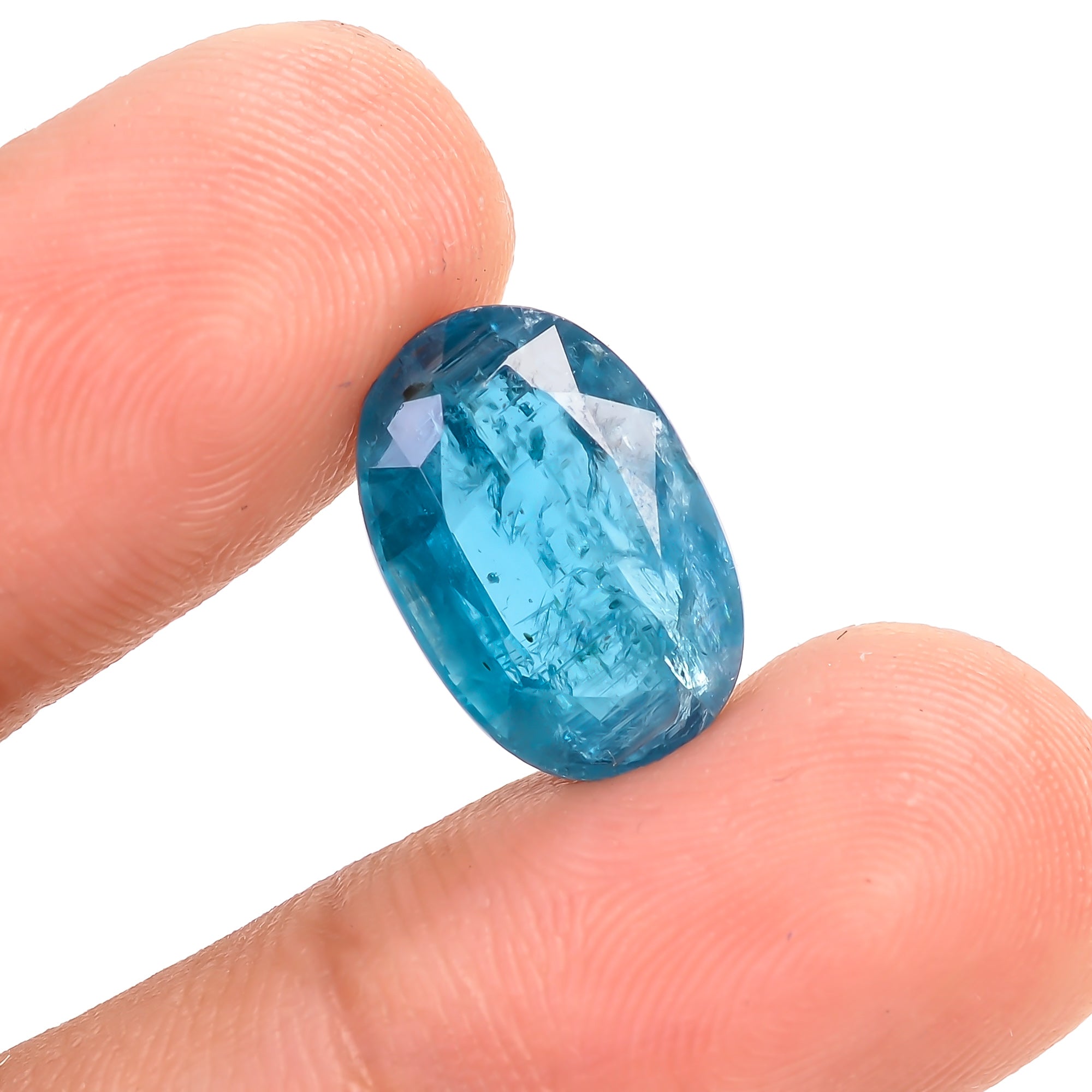 Teal Green Kyanite Oval Shape Cut stone For Making Jewelry 7 Ct. 14X9X5 mm Y-9594