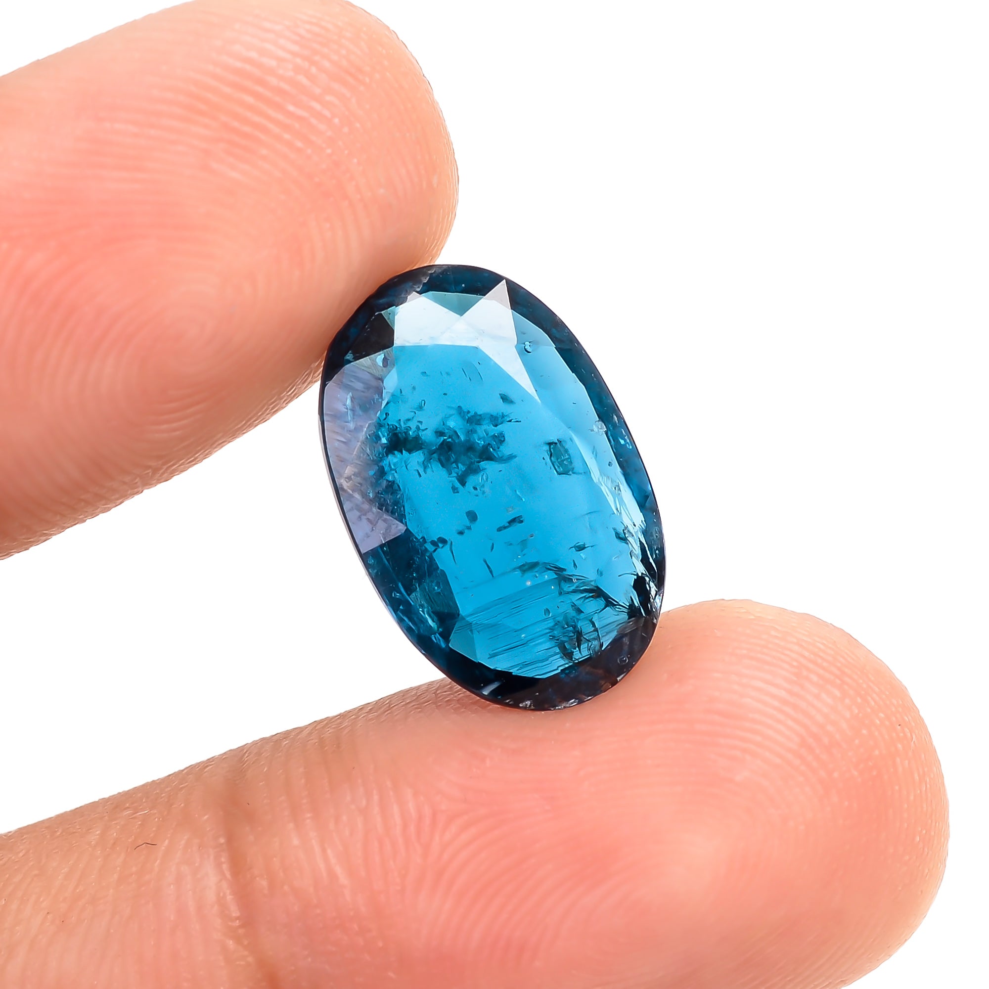 Teal Green Kyanite Oval Shape Cut stone For Making Jewelry 6 Ct. 15X10X4 mm Y-9595