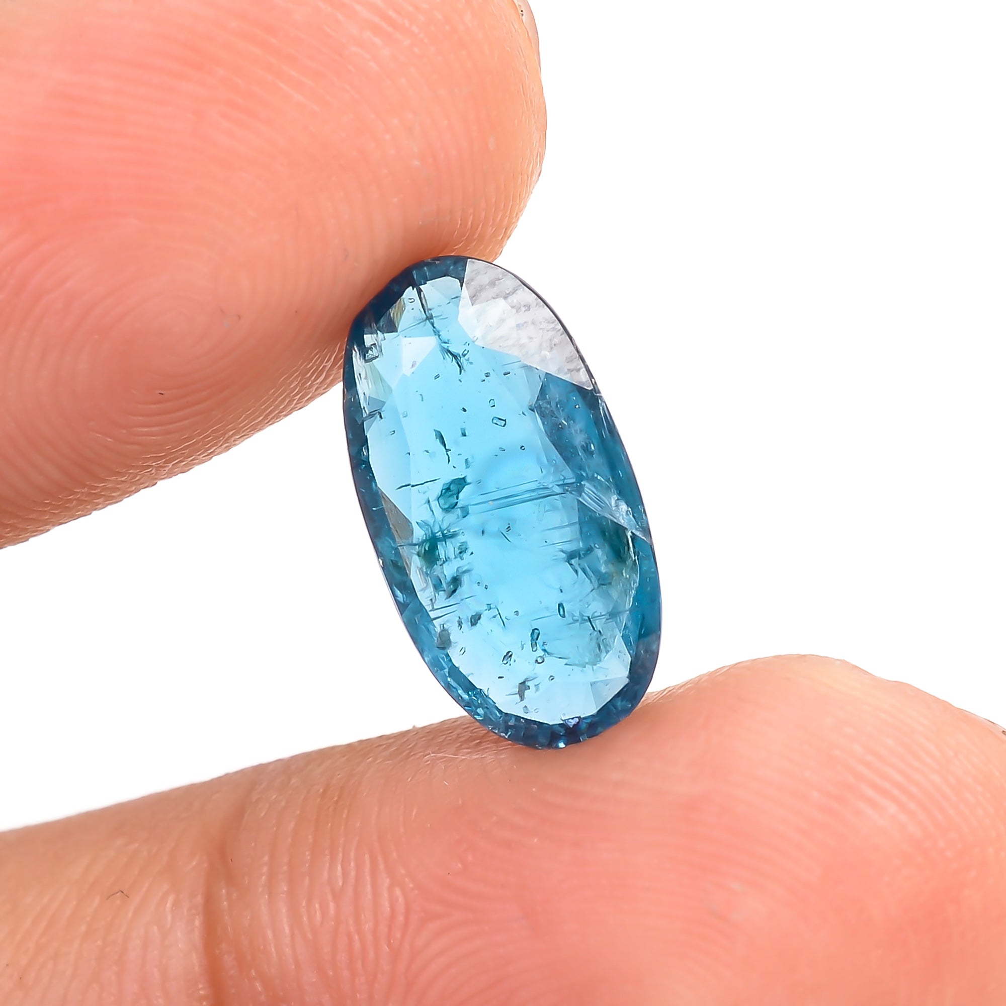 Teal Green Kyanite Oval Shape Cut stone For Making Jewelry 3.5 Ct. 14X7X3 mm Y-9596