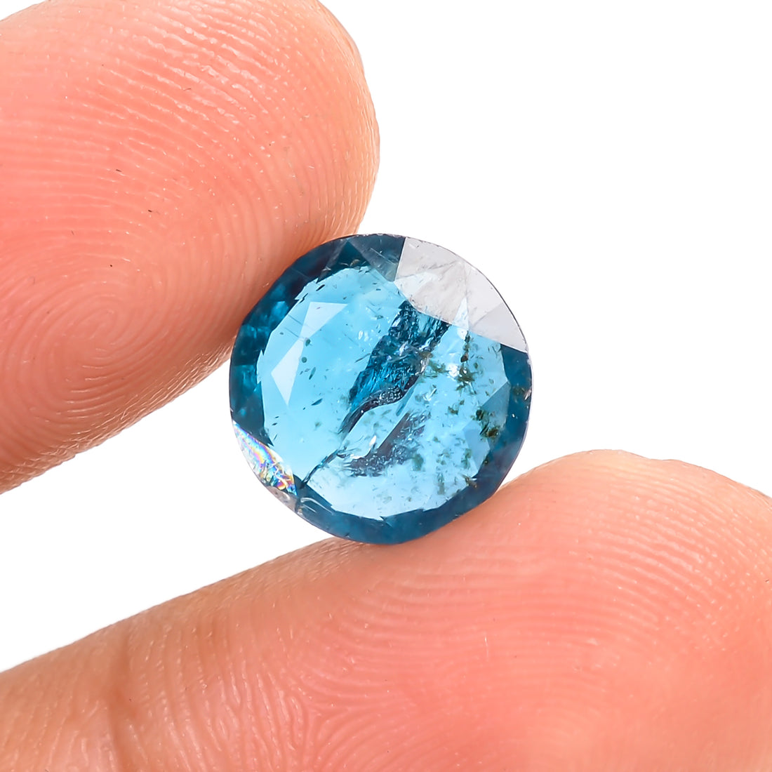 Teal Green Kyanite Round Shape Cut stone For Making Jewelry 3 Ct. 10X10X3 mm Y-9599