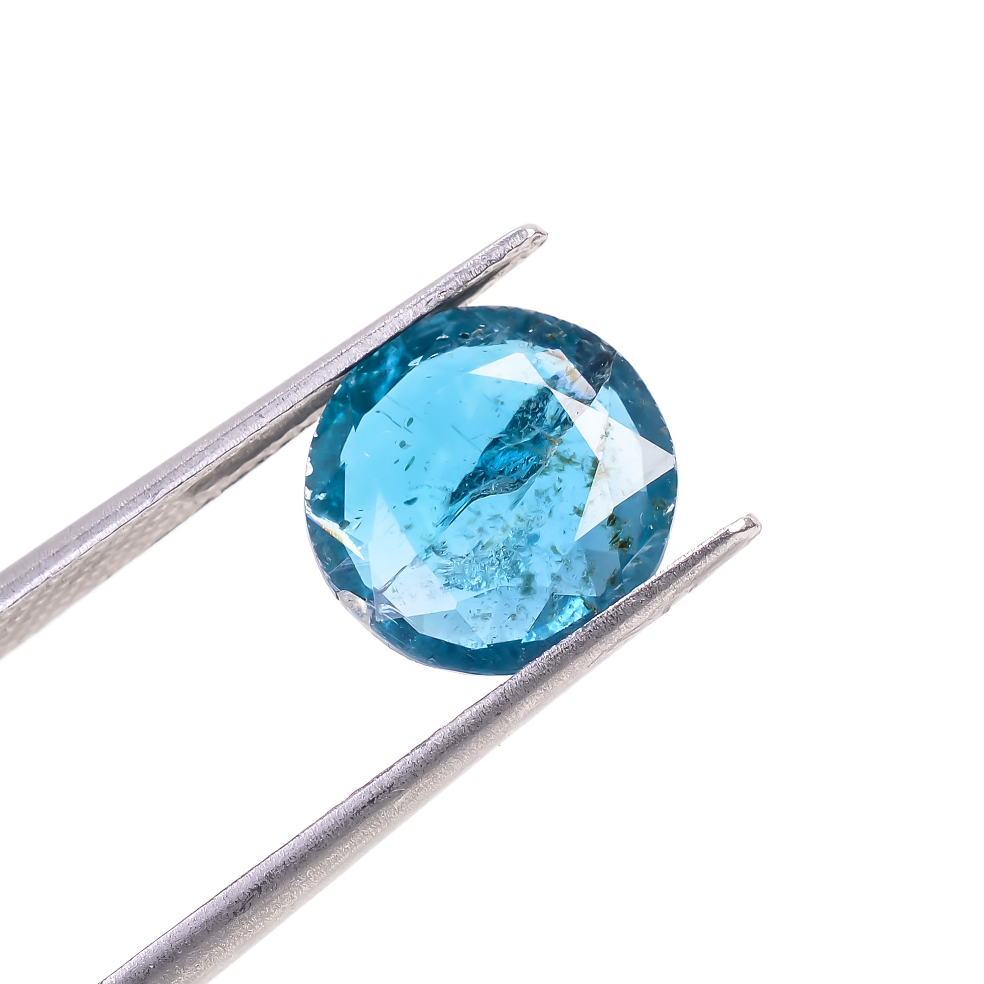 Teal Green Kyanite Round Shape Cut stone For Making Jewelry 3 Ct. 10X10X3 mm Y-9599