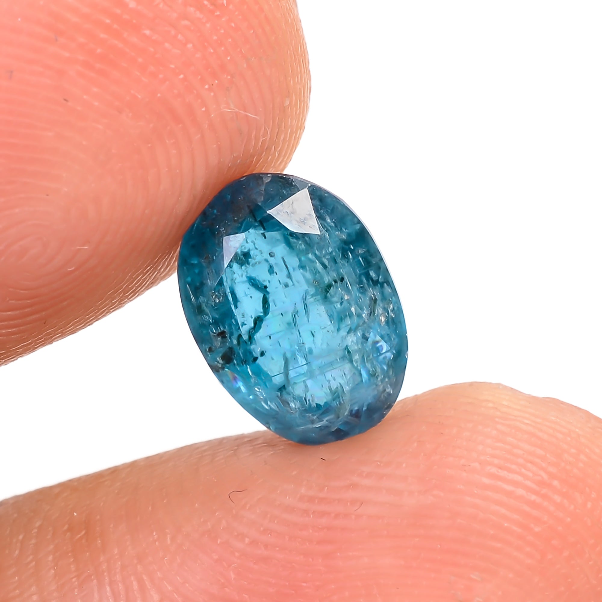 Teal Green Kyanite Oval Shape Cut stone For Making Jewelry 2.5 Ct. 9X7X4 mm Y-9605