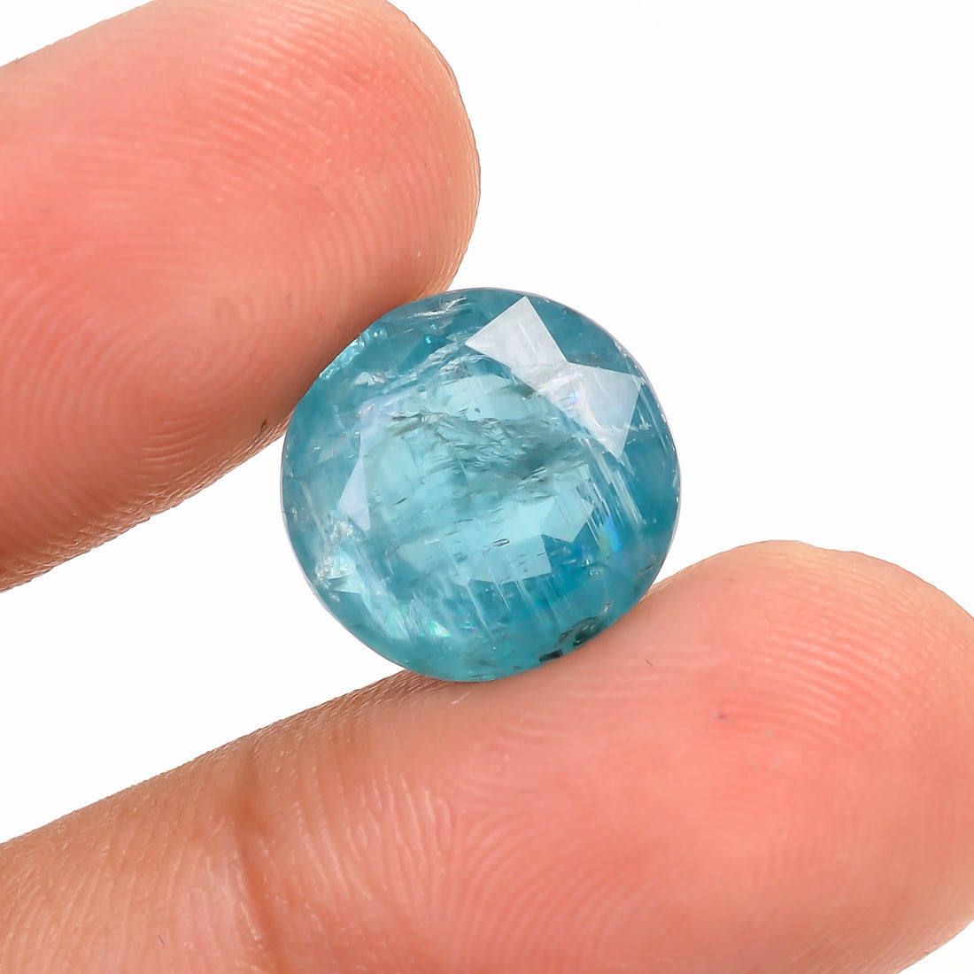 Paraiba Kyanite Blue Round Shape Cut stone For Making Jewelry 7.5 Ct. 12X12X5 mm Y-9612