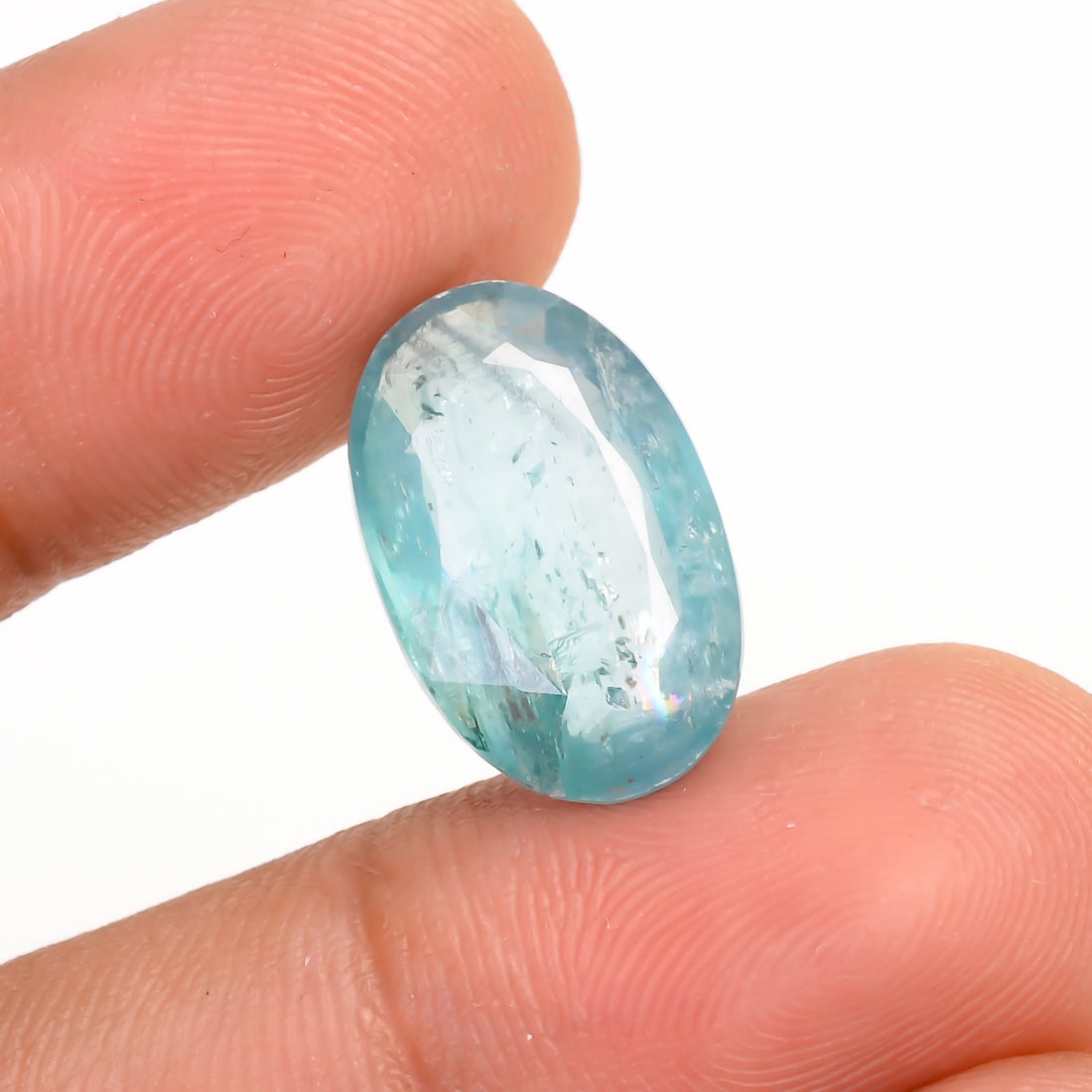 Aquatic Kyanite Oval Shape Cut Stone For Making Jewelry 7.5 Ct. 15X10X4 MM Y-9639