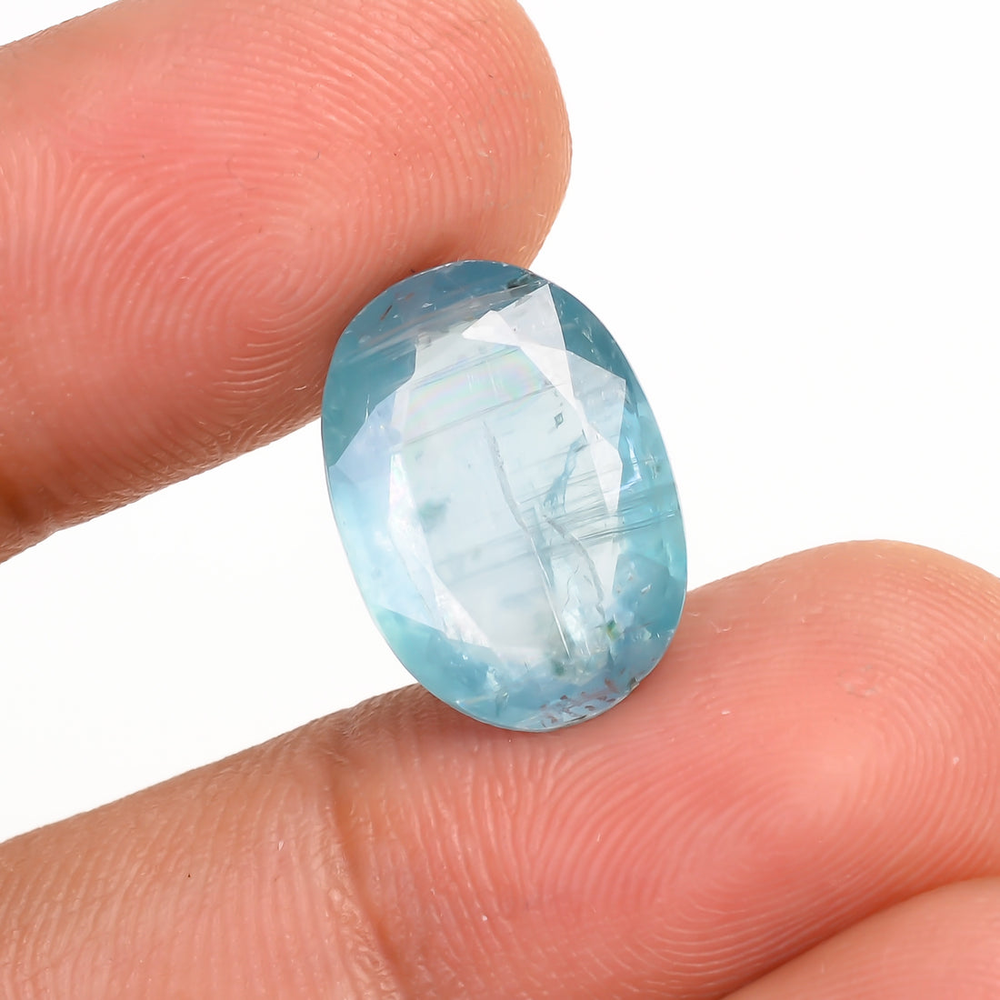 Aquatic Kyanite Oval Shape Cut Stone For Making Jewelry 6 Ct. 14X10X4 MM Y-9640