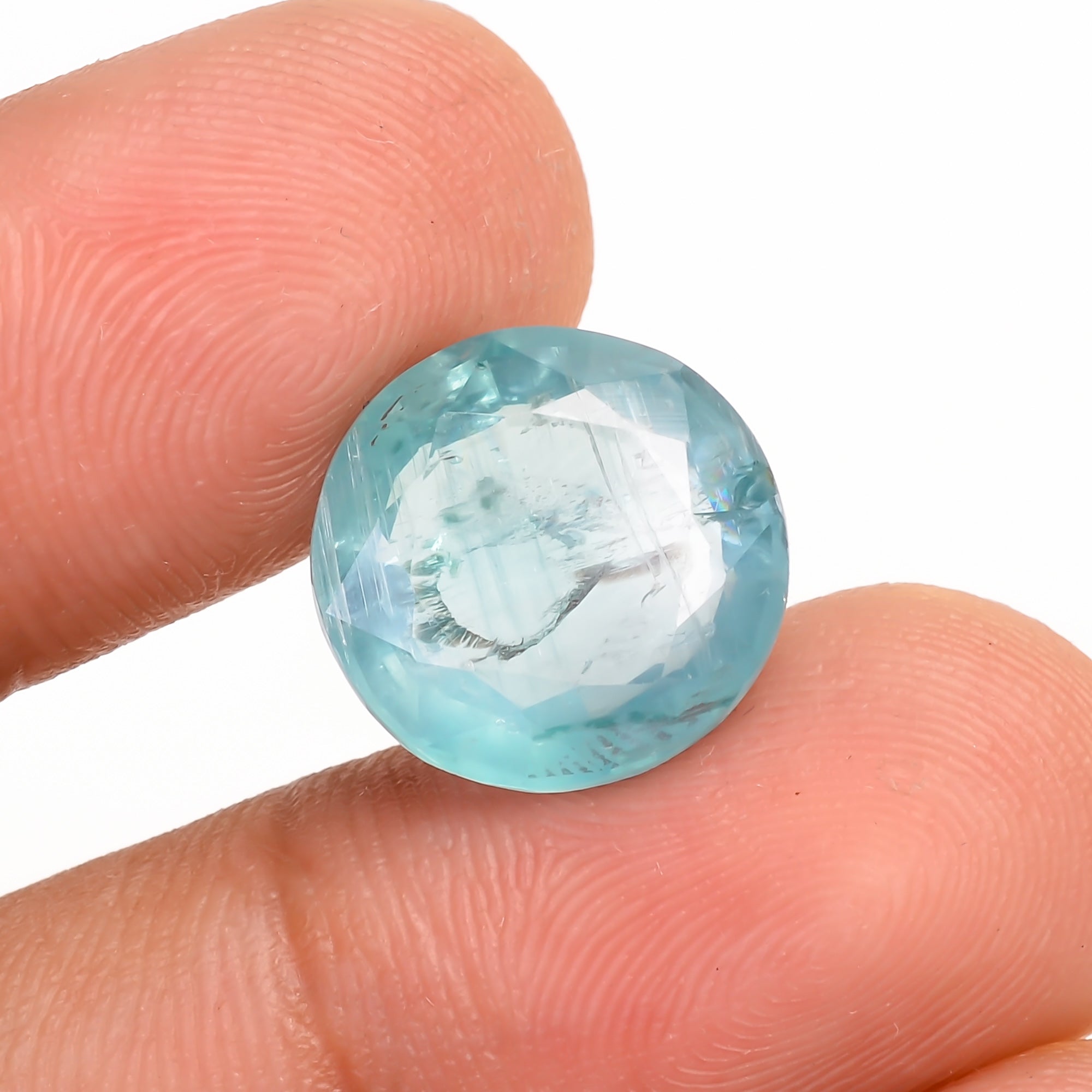 Aquatic Kyanite Round Shape Cut Stone For Making Jewelry 7 Ct. 12X12X4 MM Y-9645