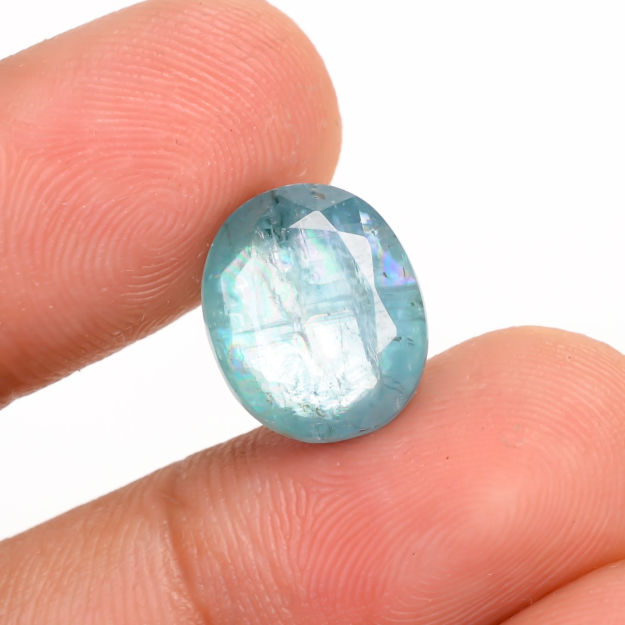 Aquatic Kyanite Oval Shape Cut Stone For Making Jewelry 7 Ct. 12X10X6 MM Y-9646