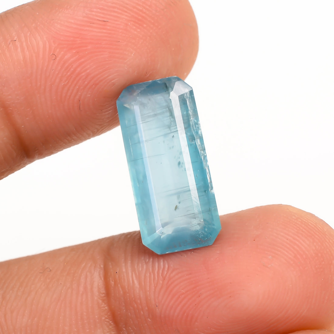 Aquatic Kyanite Radiant Shape Cut Stone For Making Jewelry 6.5 Ct. 16X7X4 MM Y-9660