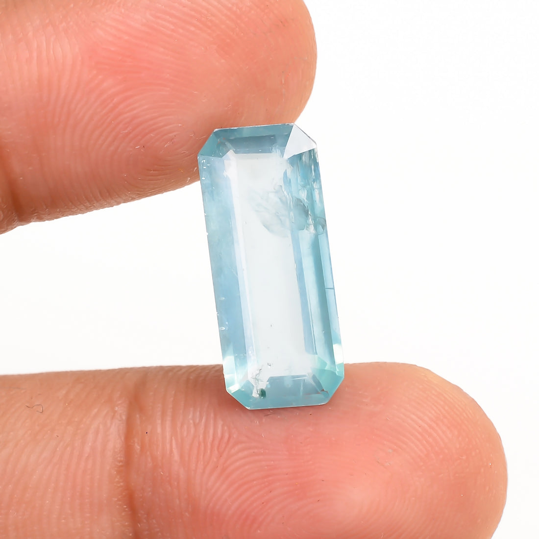 Aquatic Kyanite Radiant Shape Cut Stone For Making Jewelry 5.5 Ct. 17X7X4 MM Y-9662