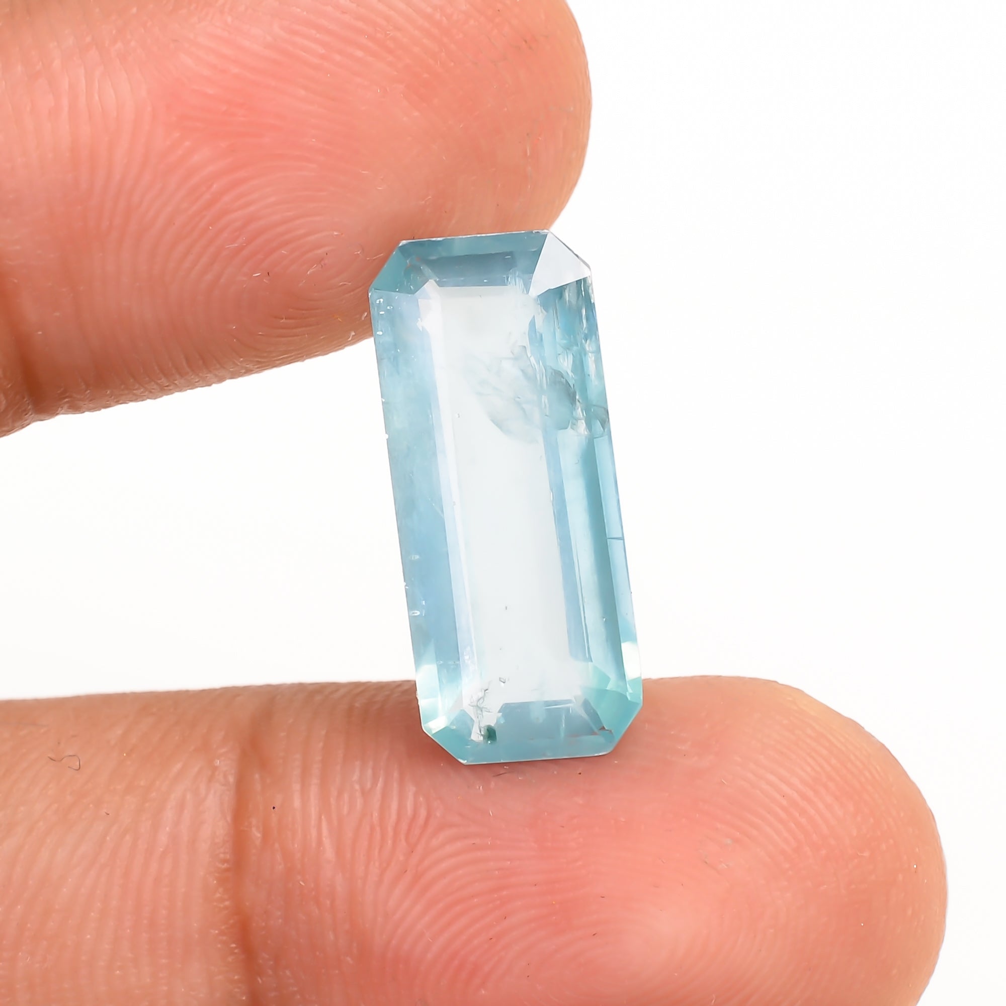 Aquatic Kyanite Radiant Shape Cut Stone For Making Jewelry 5.5 Ct. 17X7X4 MM Y-9662