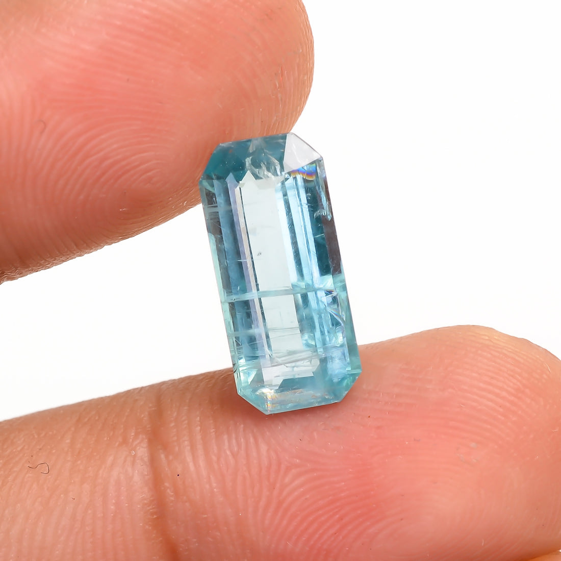 Aquatic Kyanite Radiant Shape Cut Stone For Making Jewelry 4 Ct. 14X6X4 MM Y-9663