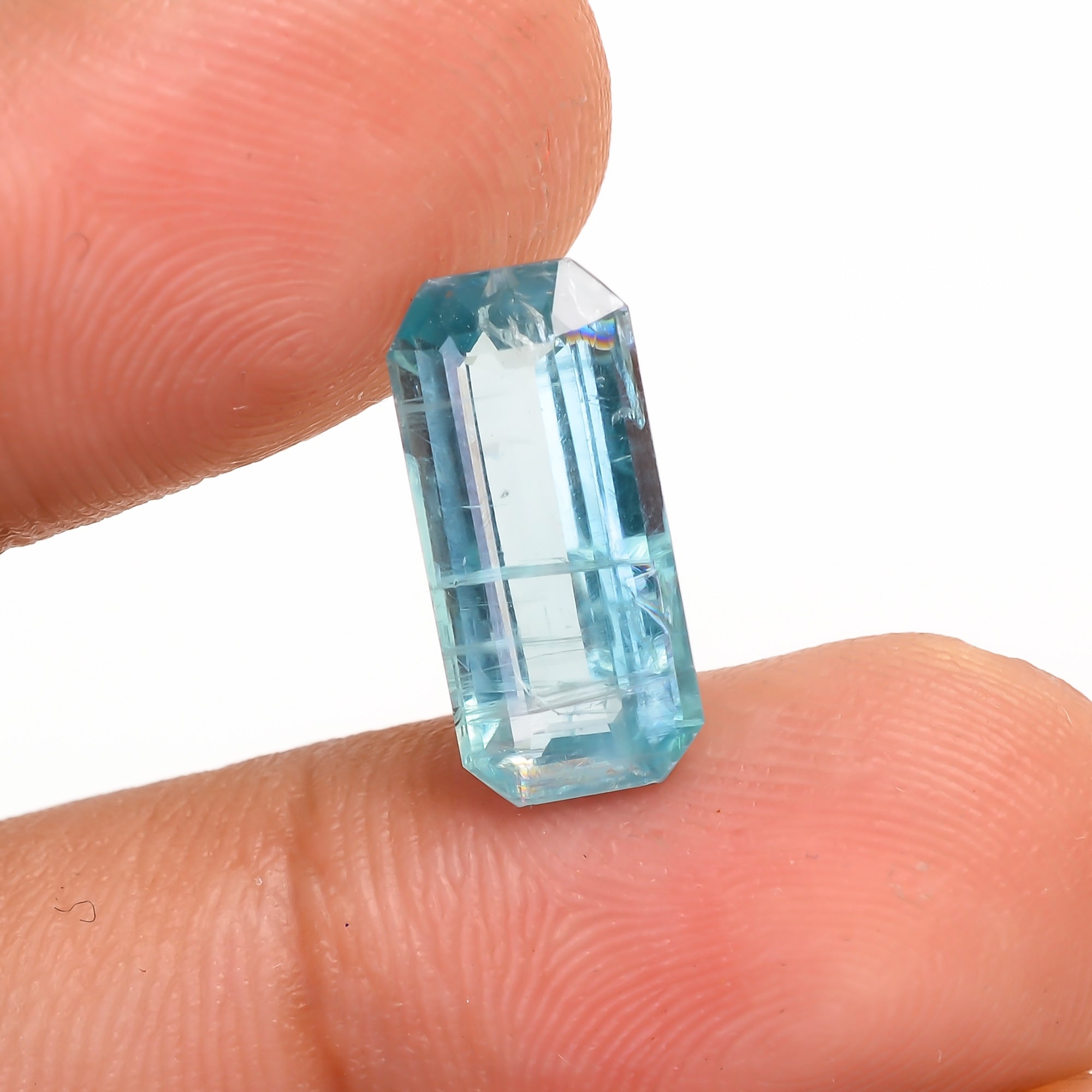Aquatic Kyanite Radiant Shape Cut Stone For Making Jewelry 4 Ct. 14X6X4 MM Y-9663