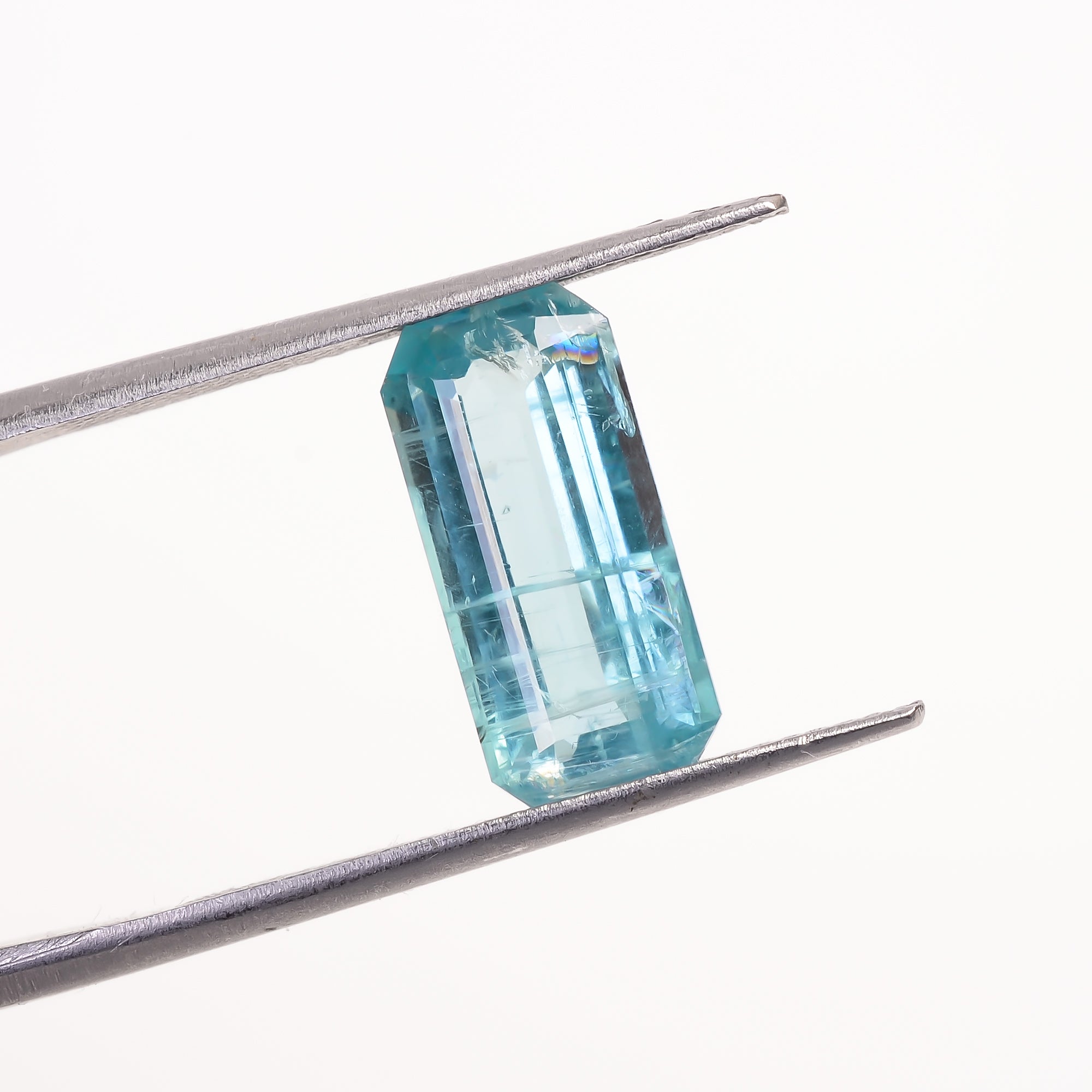 Aquatic Kyanite Radiant Shape Cut Stone For Making Jewelry 4 Ct. 14X6X4 MM Y-9663