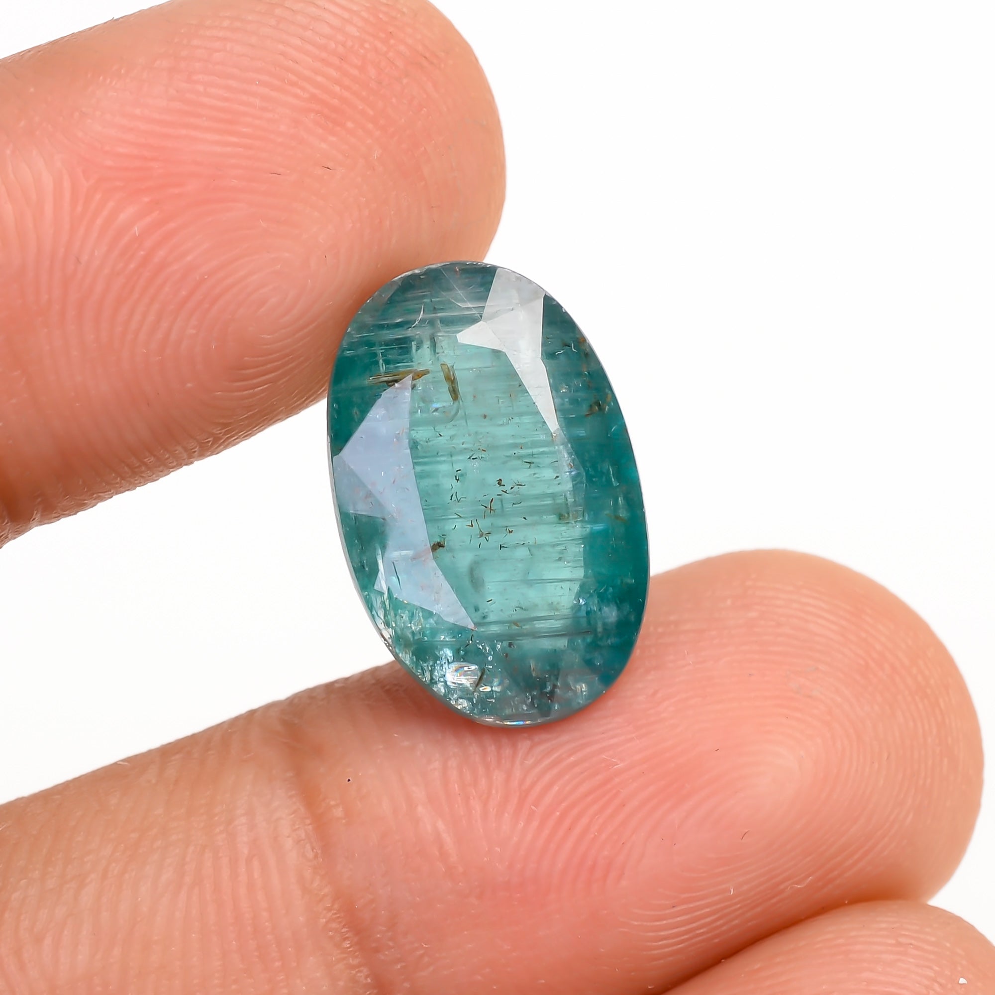 Green Kyanite Oval Shape Cut Stone For Making Jewelry 7.5 Ct. 15X10X5 mm Y-9670