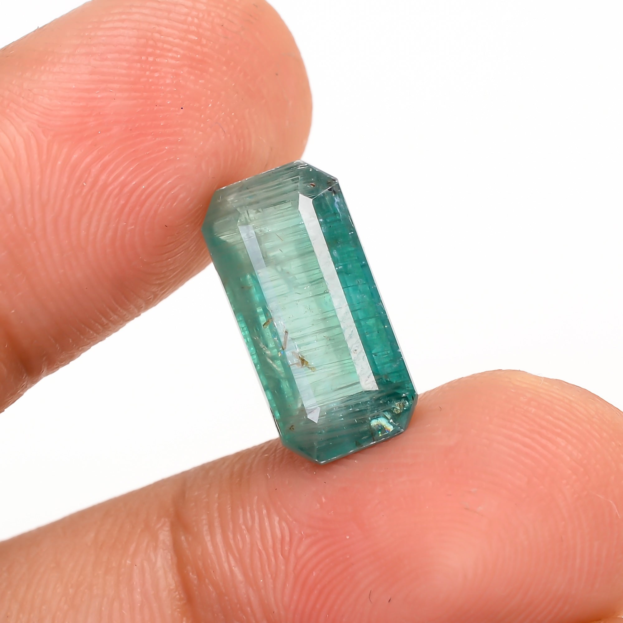 Green Kyanite Radiant Shape Cut Stone For Making Jewelry 5 Ct. 14X7X4 mm Y-9680