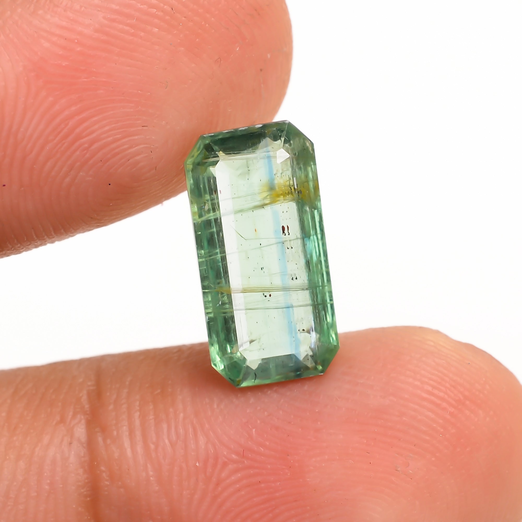 Light Green Kyanite Radiant Shape Cut Stone Loose Gemstone For Making Jewelry 4 Ct. 13X6X3 MM Y-9705