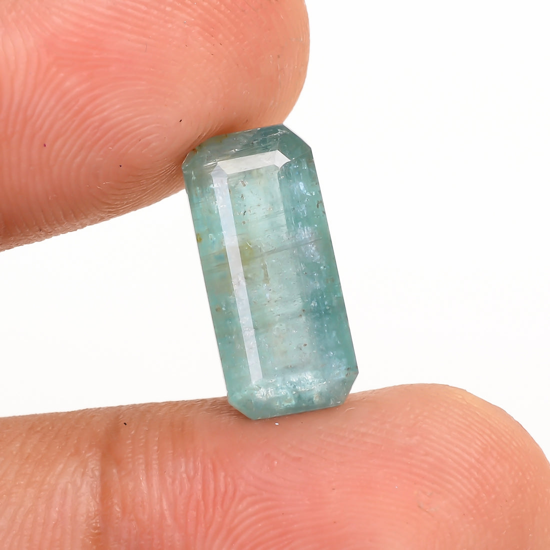 Light Green Kyanite Radiant Shape Cut Stone Loose Gemstone For Making Jewelry 5.5 Ct. 14X6X5 MM Y-9711
