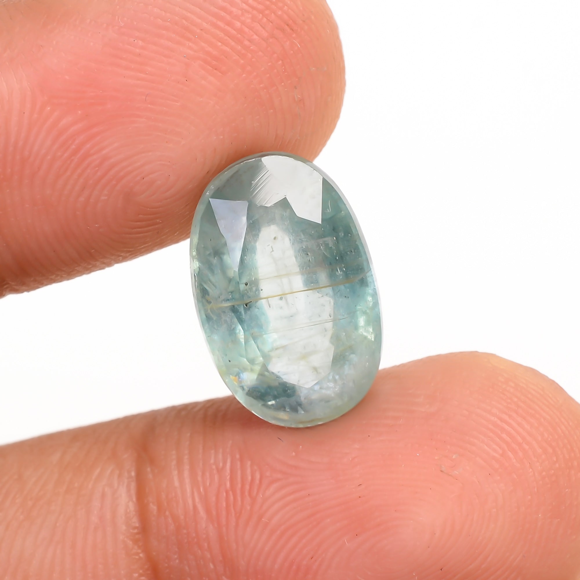 Light Green Kyanite Oval Shape Cut Stone Loose Gemstone For Making Jewelry 6.5 Ct. 14X9X5 MM Y-9712