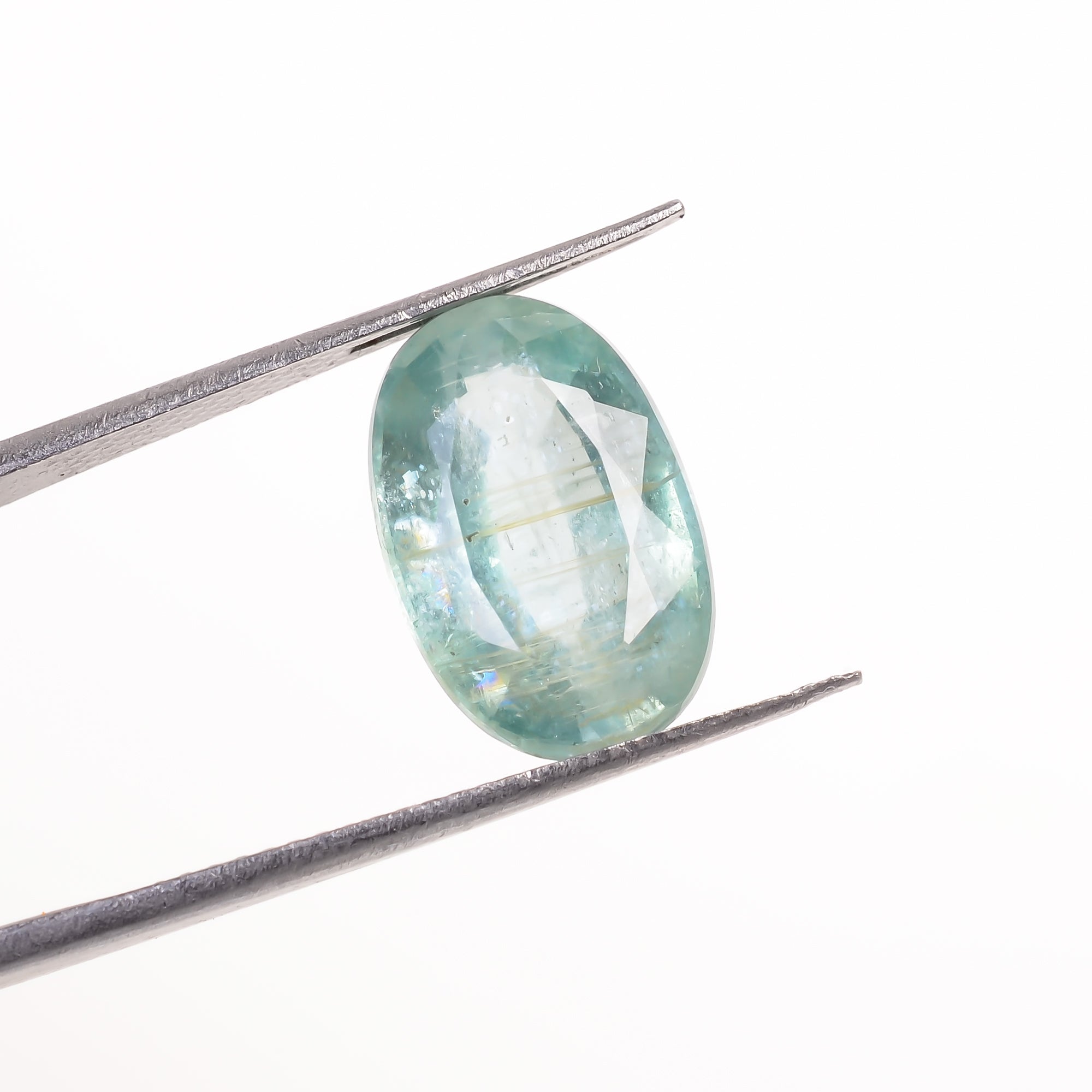 Light Green Kyanite Oval Shape Cut Stone Loose Gemstone For Making Jewelry 6.5 Ct. 14X9X5 MM Y-9712