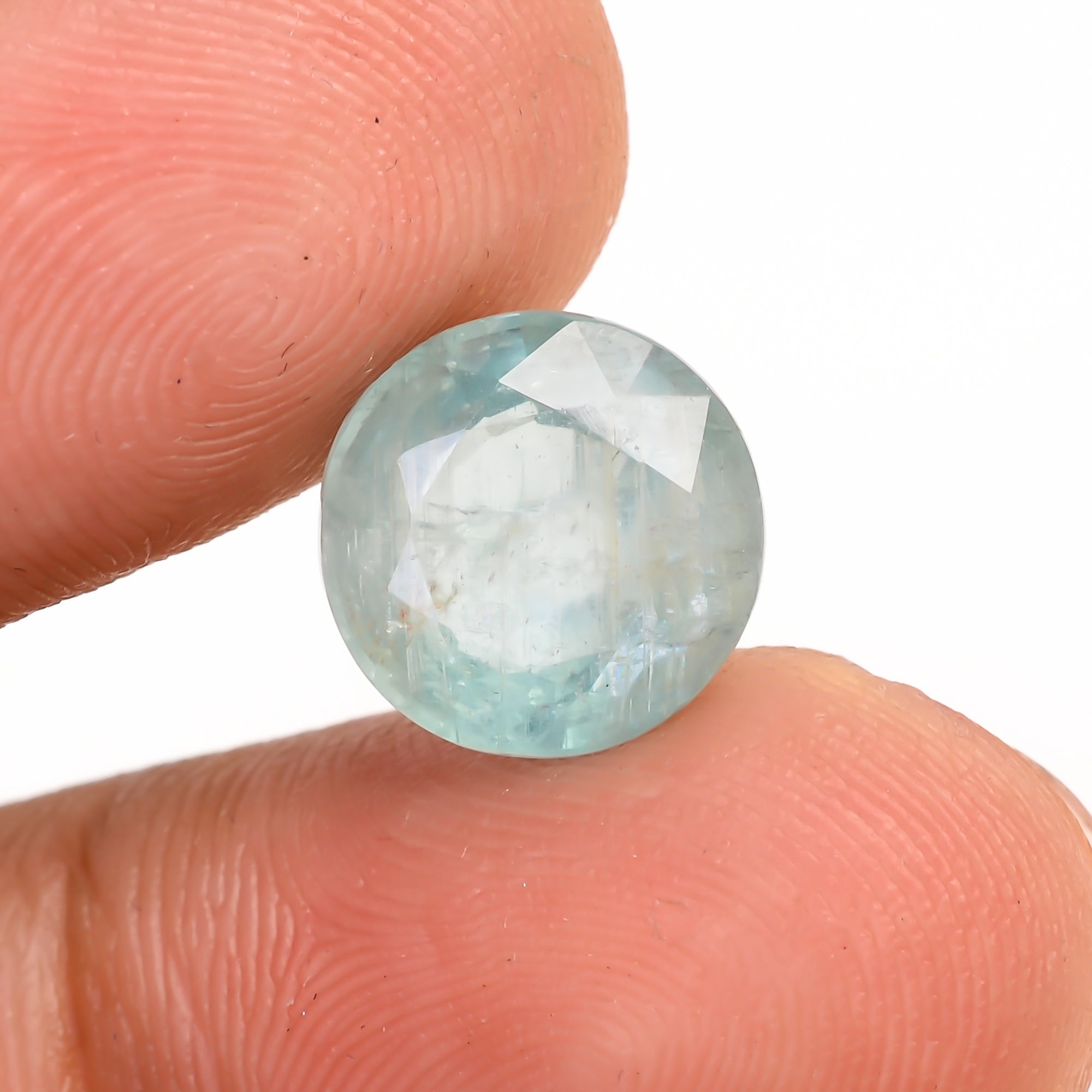 Light Green Kyanite Round Shape Cut Stone Loose Gemstone For Making Jewelry 4.5 Ct. 10X10X5 MM Y-9721
