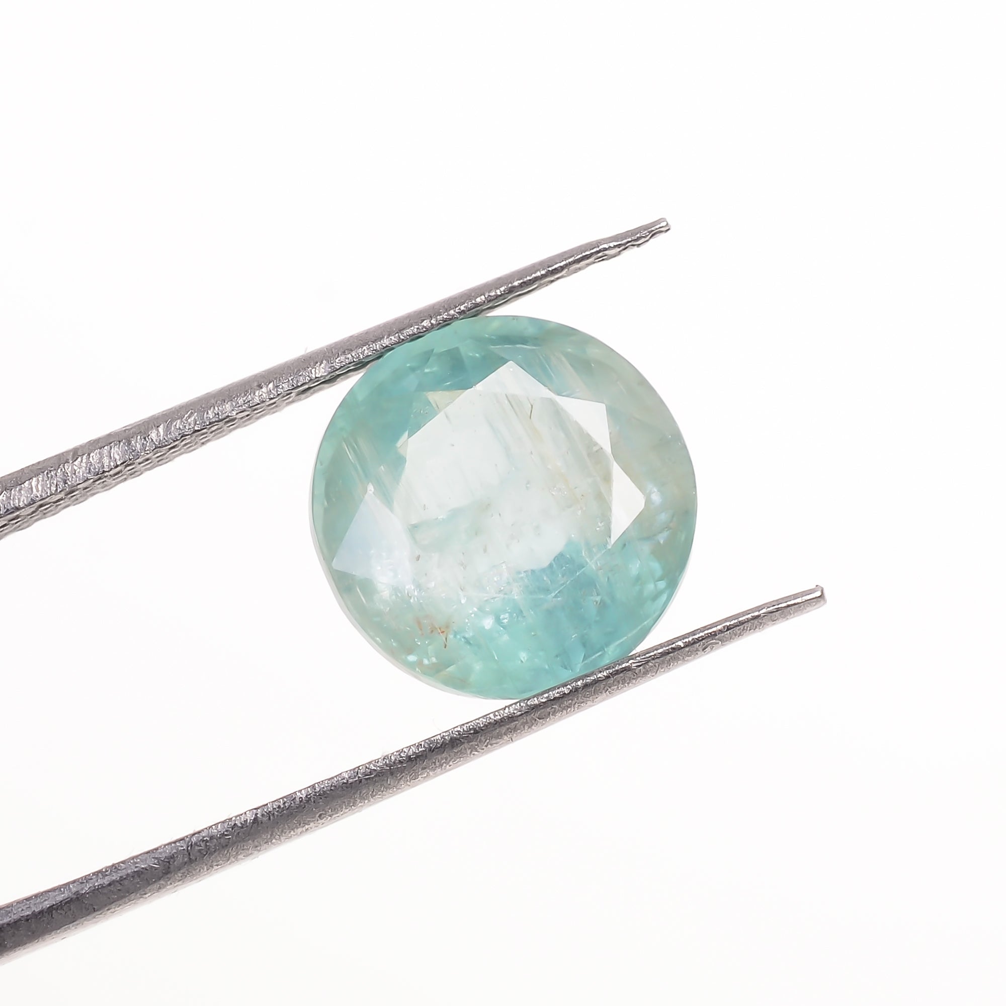 Light Green Kyanite Round Shape Cut Stone Loose Gemstone For Making Jewelry 4.5 Ct. 10X10X5 MM Y-9721