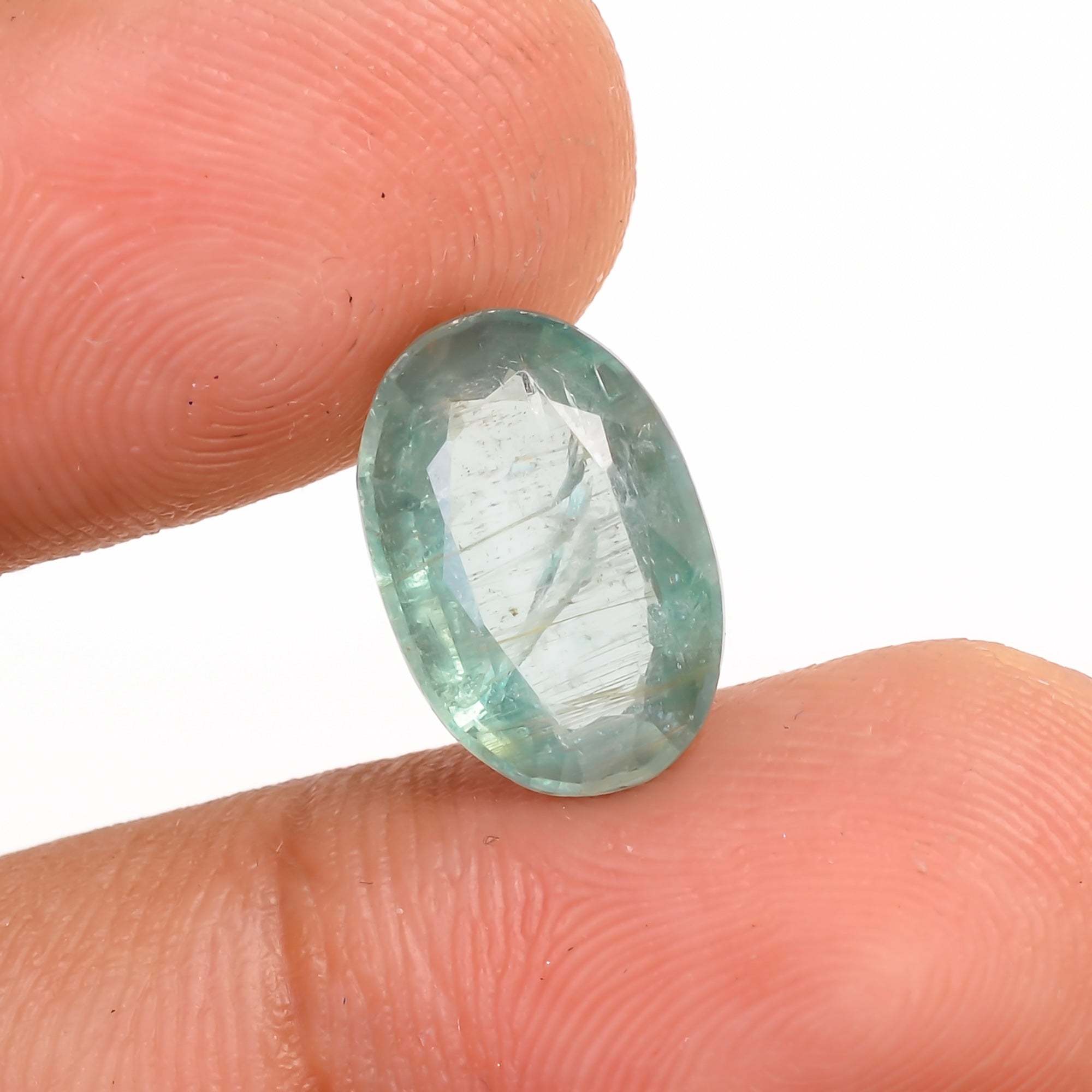 Light Green Kyanite Oval Shape Cut Stone Loose Gemstone For Making Jewelry 4 Ct. 12X8X4 MM Y-9724